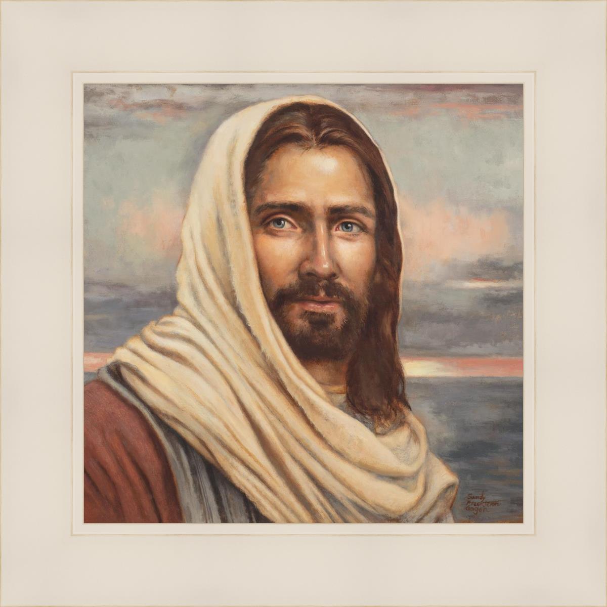 Blessed Savior by Sandy Freckleton Gagon - Inspirational Christian Art Print for Home Decor & Church Wall Decor - Perfect for Living Room, Bedroom & Prayer Space