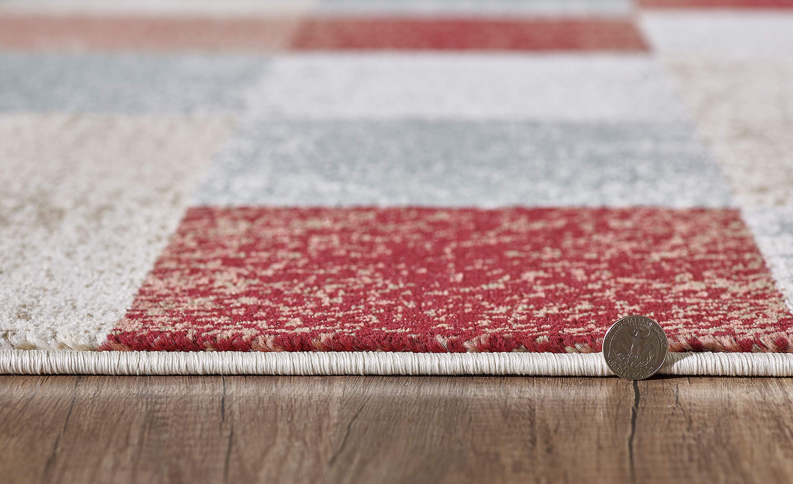 KAS Rugs Avalon Brown Checkered Plush Area Rug 7'10