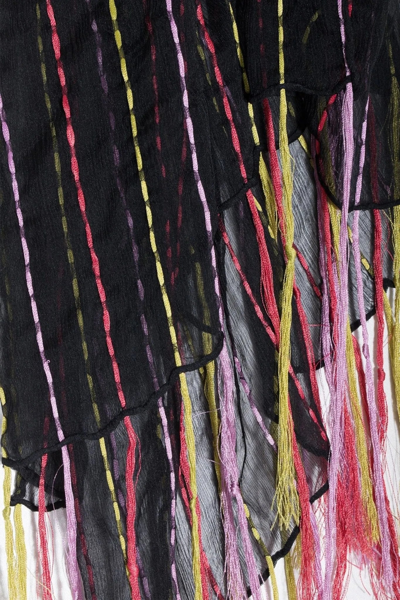 Rio Silk Scarf with Elegant Tassels - Lightweight Fashion Accessory for Women - Perfect for Office, Travel and Special Occasions