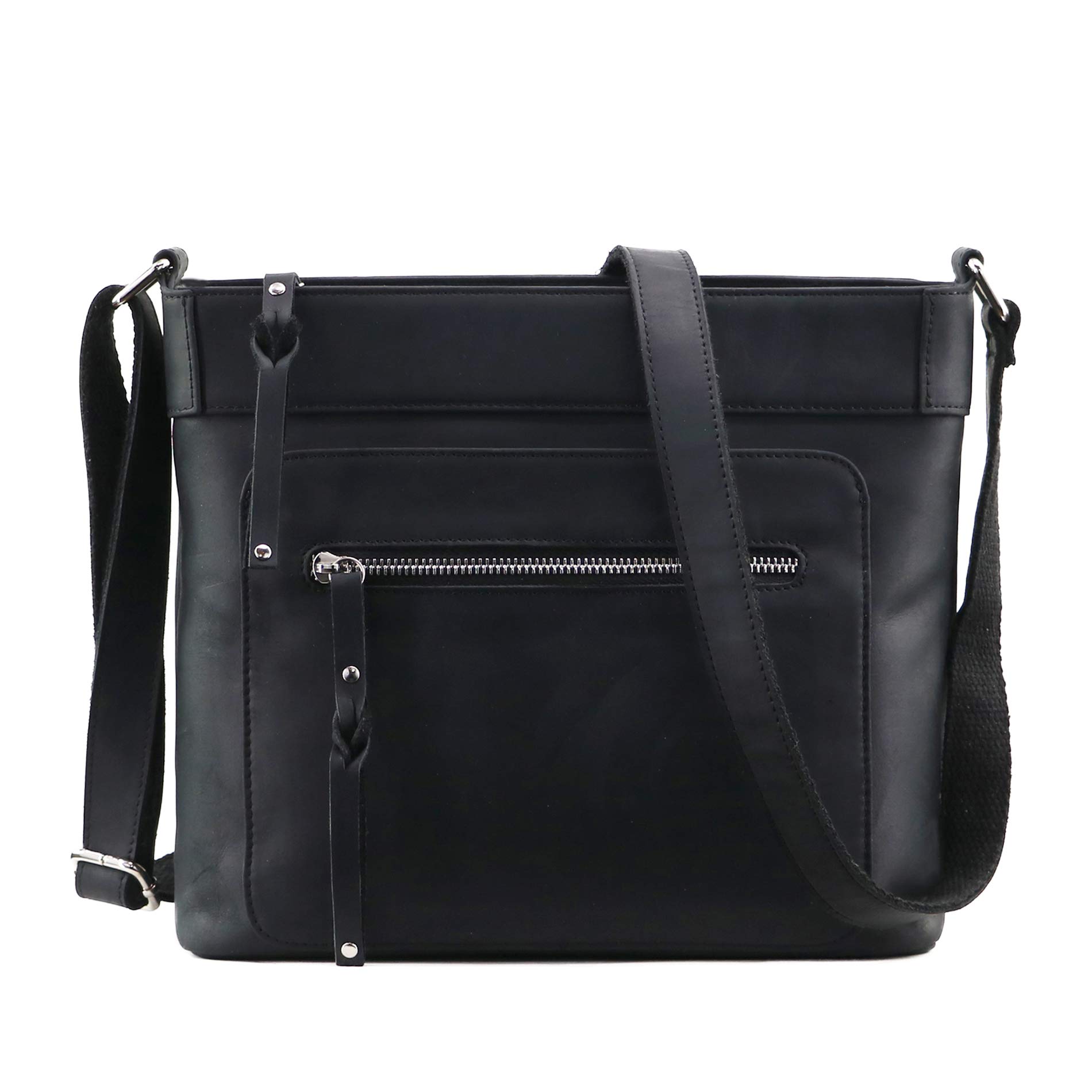 Concealed Carry Crossbody Bag for Men & Women - Distressed Leather Unisex Purse with Locking Zippers & Gun Holster - Perfect for Everyday Use, Travel, and Outdoor Activities