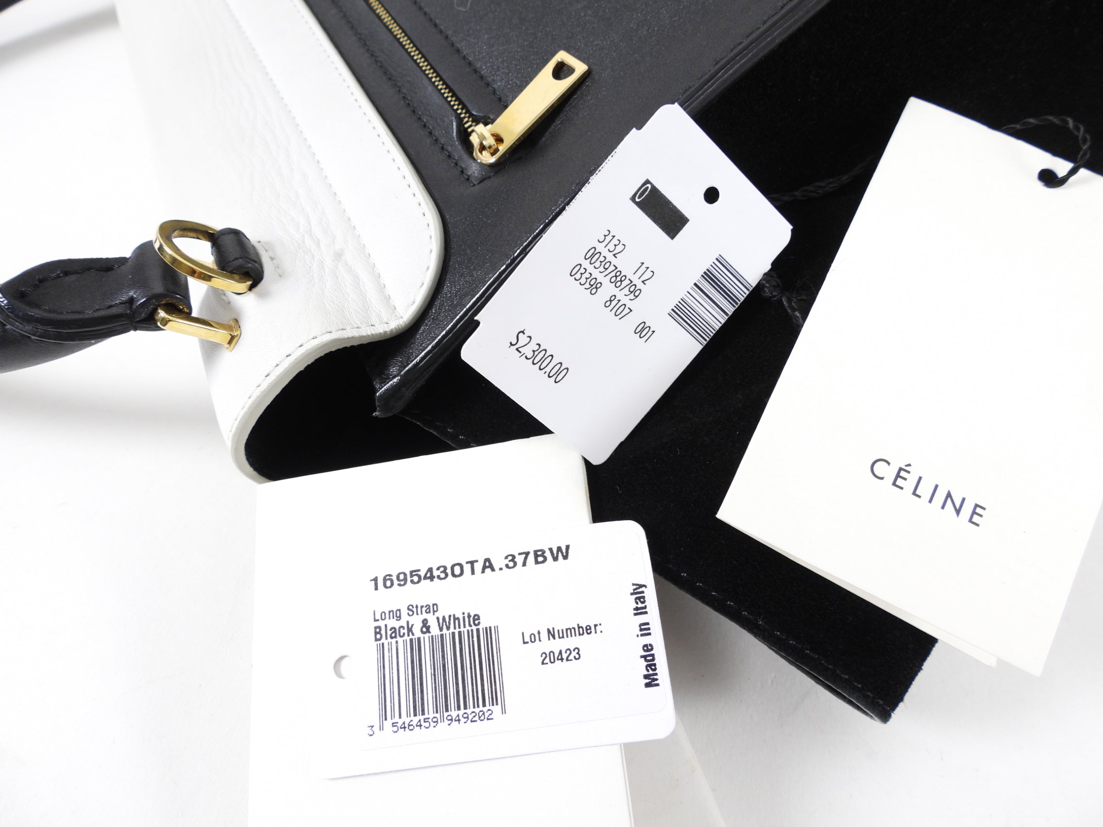 Celine Medium Trapeze Two-Way Handbag in Black & White - Stylish Crossbody & Shoulder Bag for Work, Travel & Everyday Use
