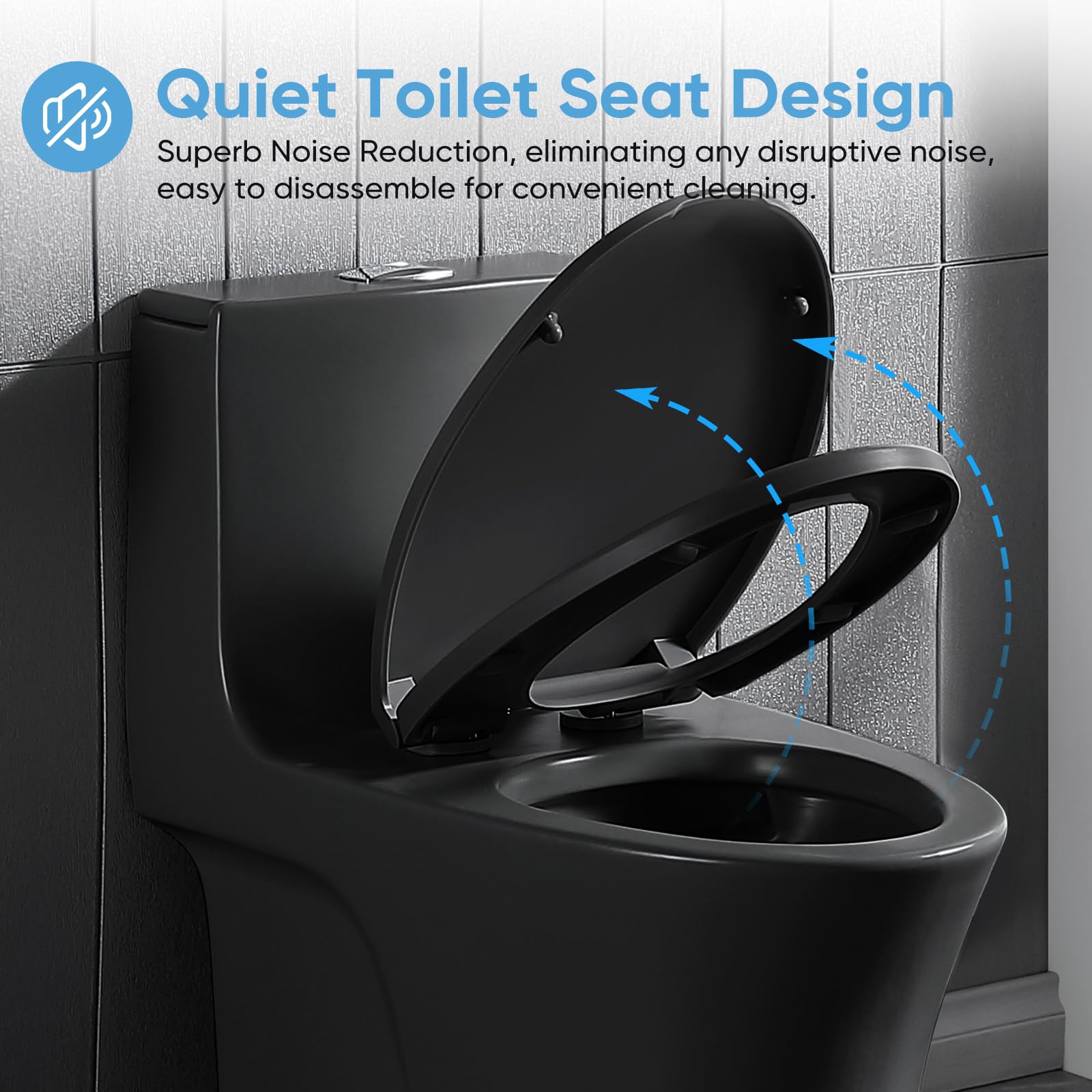 WIIS' IDEA One Piece Dual Flush Toilet - 1.6/1.0 GPF Water Saving, 15.1