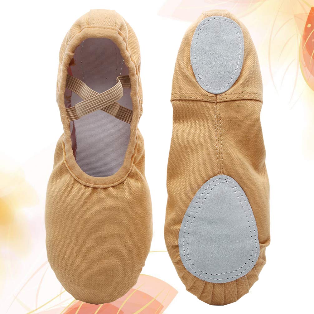 Healifty Ballet Dance Shoes - 1 Pair Soft Leather Ballet Slippers for Women & Girls - Perfect for Ballet Class, Recital, Practice, and Dance Performances