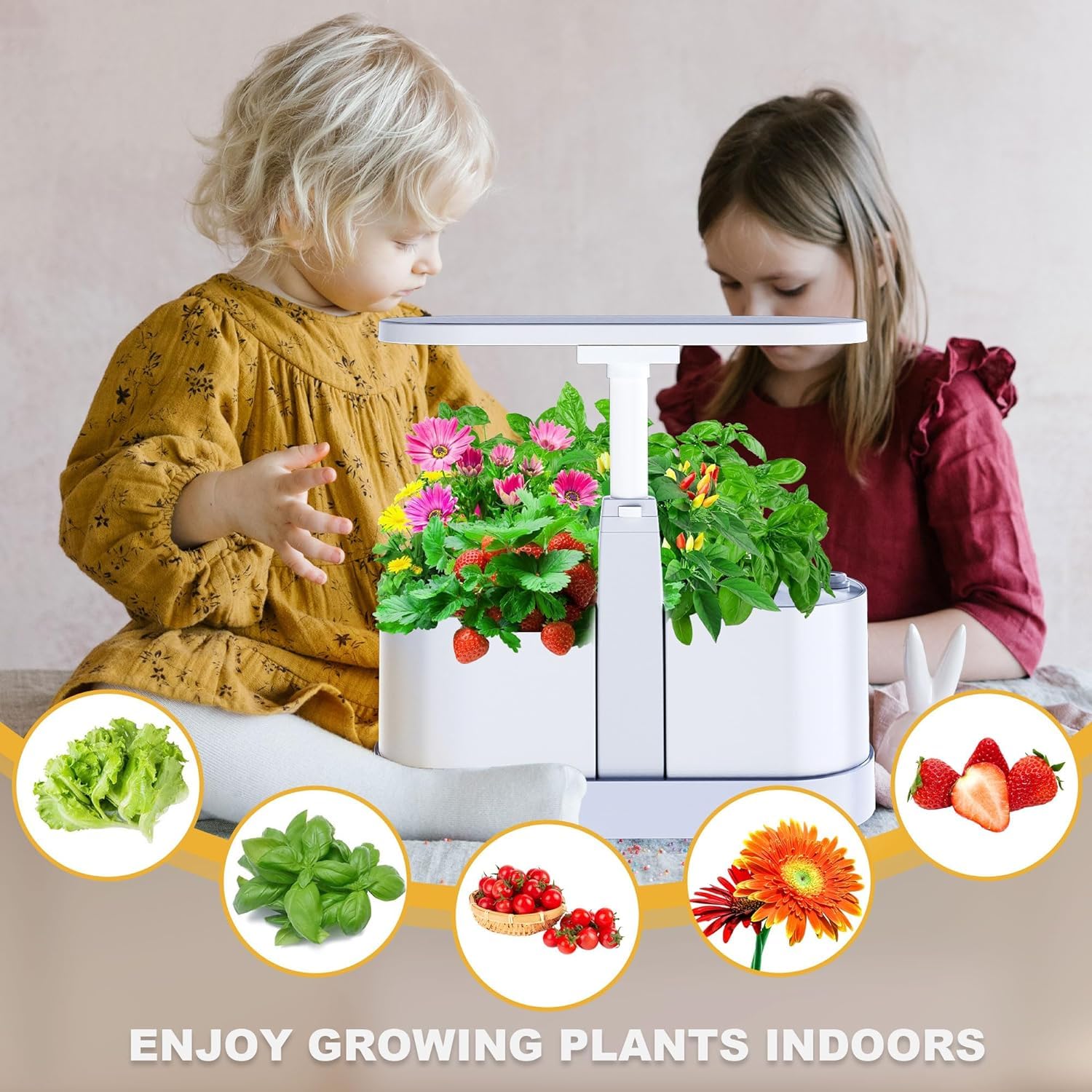11-Pod Hydroponic Growing System with LED Grow Light & Auto Timer - Indoor Smart Garden Kit for Herbs, Vegetables, and Plant Germination - Perfect for Home, Office, and Small Space Gardening