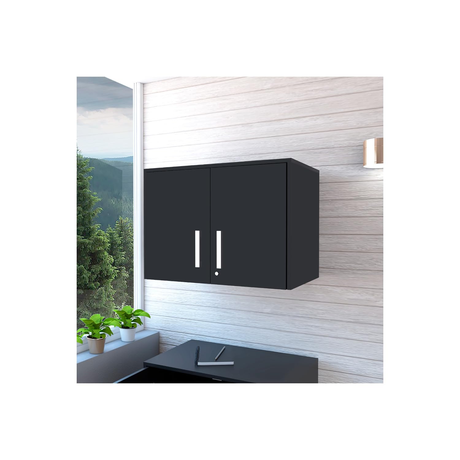 Modern Black Wall Storage Cabinet 20