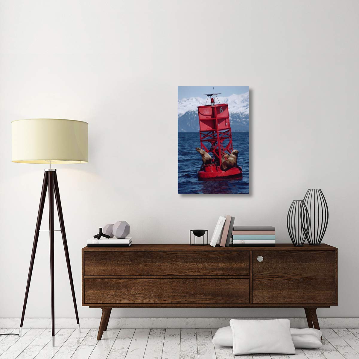 Exxon Valdez Oil Spill Canvas Art - Oil Stained Steller's Sea Lions in Prince William Sound, Alaska - 24x36 Inch Wall Decor for Ocean Conservation Awareness & Coastal Home Decor