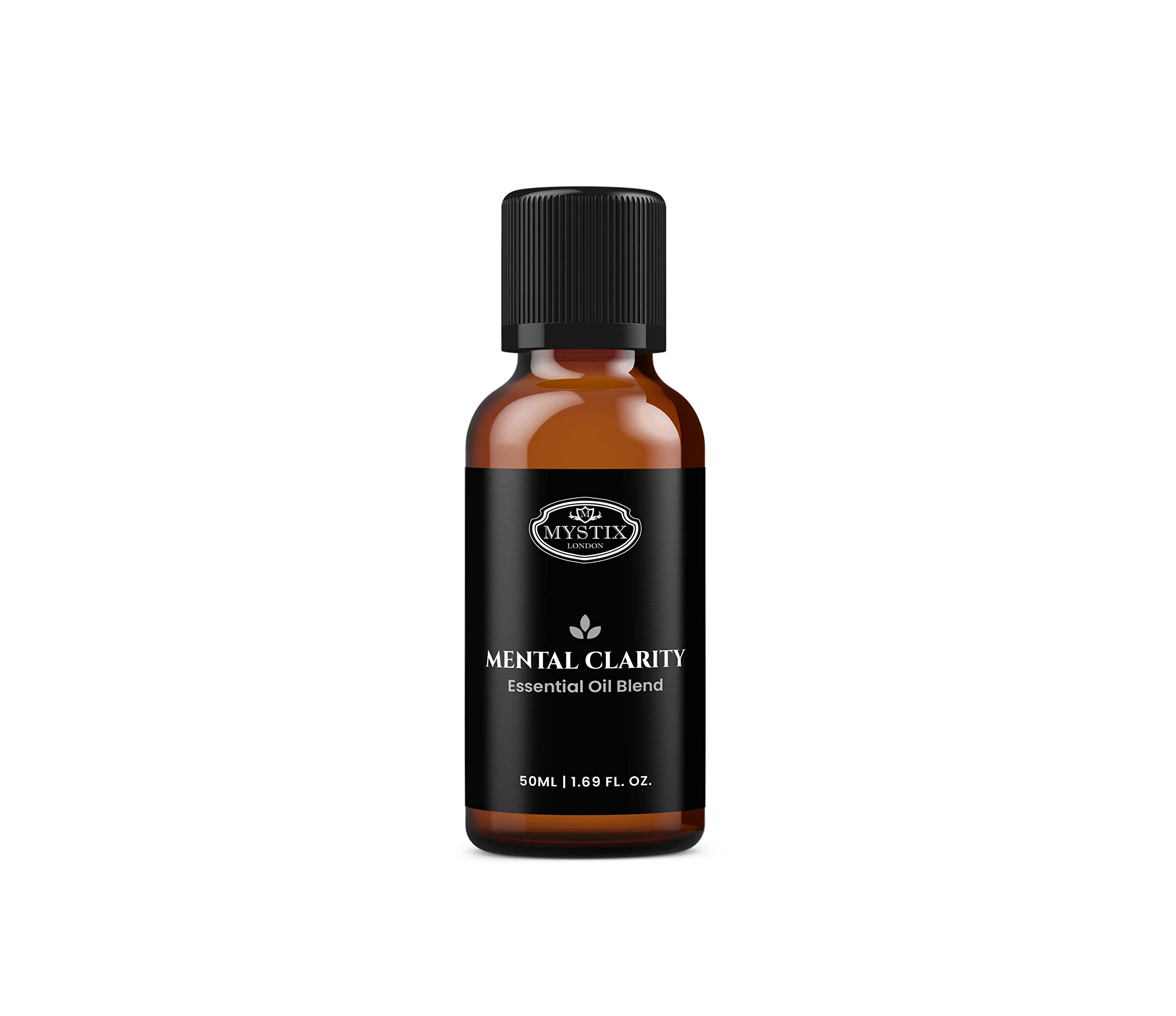 Mystix London Mental Clarity Pure & Natural Essential Oil Blend 50ml - Aromatherapy Diffuser Oil for Focus, Stress Relief & Relaxation | Vegan, Non-GMO | Perfect Gift for Home, Office & Yoga Meditation