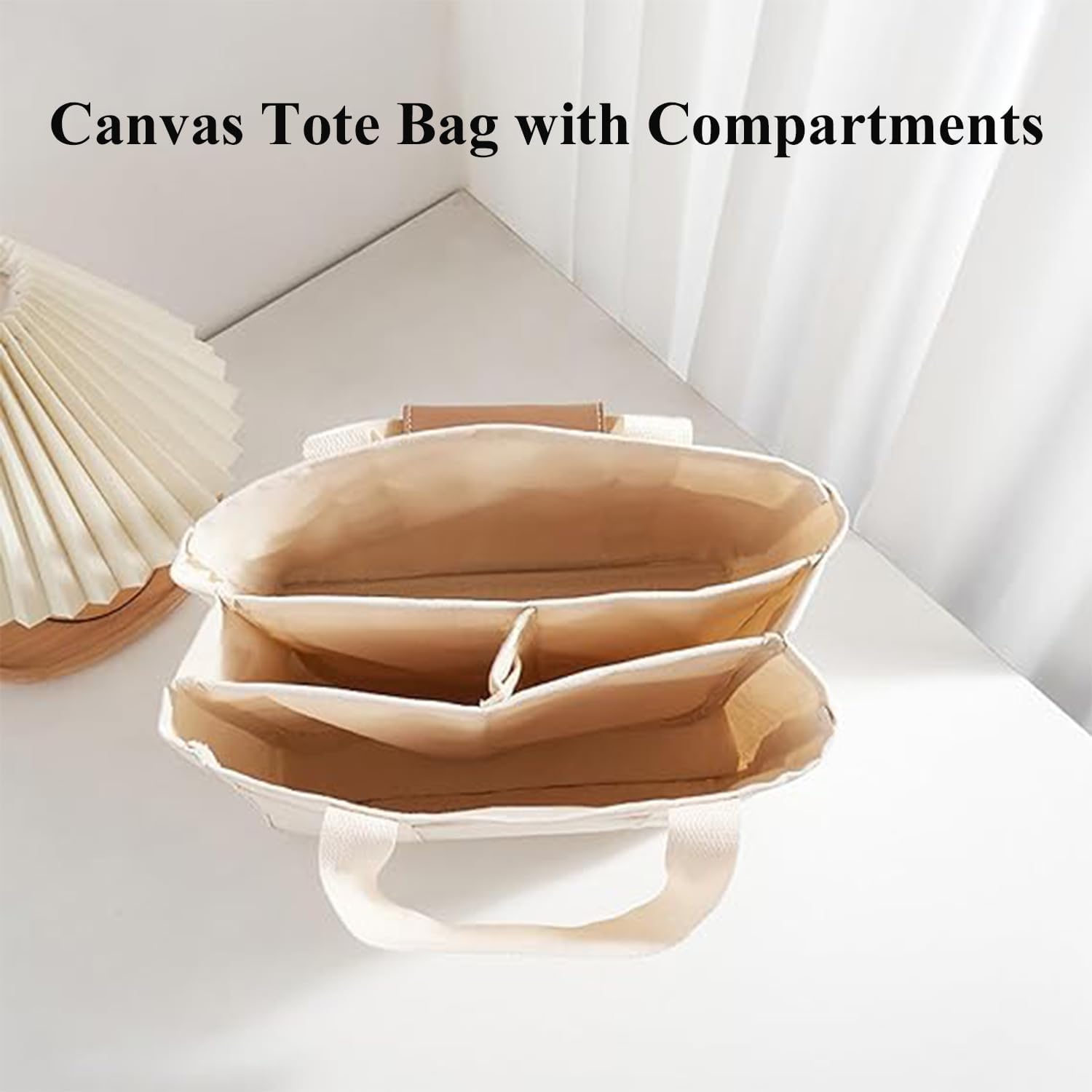Stylish Canvas Tote Bag with Multiple Compartments - Perfect for Work, Travel & Shopping | Durable Everything Organizer Bag