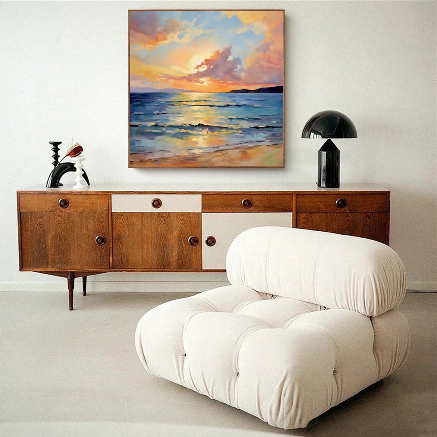 Ocean And Sky Abstract Canvas Art Print #OS 269 - Modern Coastal Wall Decor for Living Room, Bedroom & Office