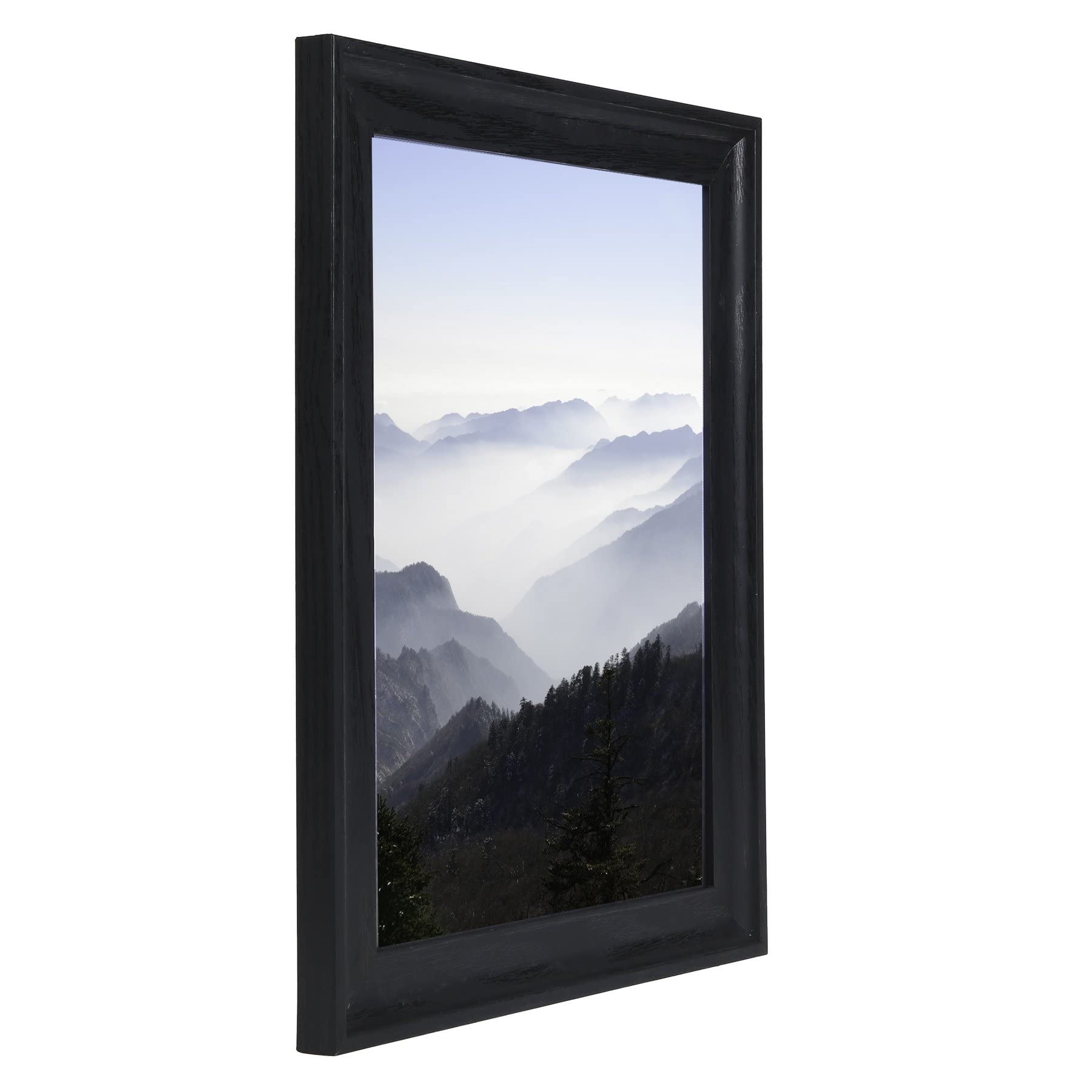 9x12 Wood Picture Frame with Mat - Display 9x12 or 6x8 Photos - Ultra Edge Arc Wooden Poster Frame (1 Pack) - Perfect for Home Decor, Office Display & Gift Giving