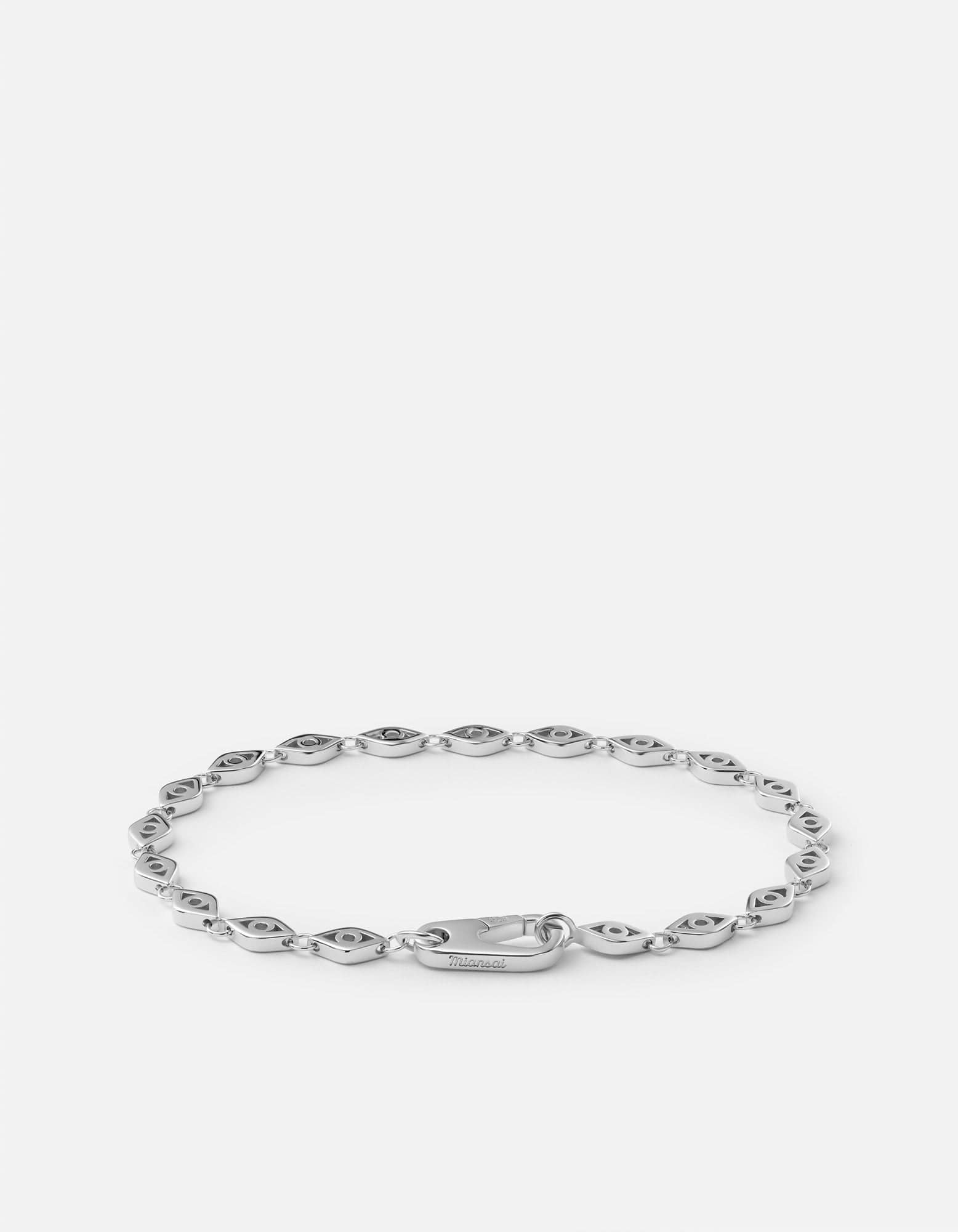 Mati Eye Chain Bracelet for Women - 925 Sterling Silver Adjustable Charm Bracelet - Perfect for Everyday Wear, Gifts & Spiritual Protection