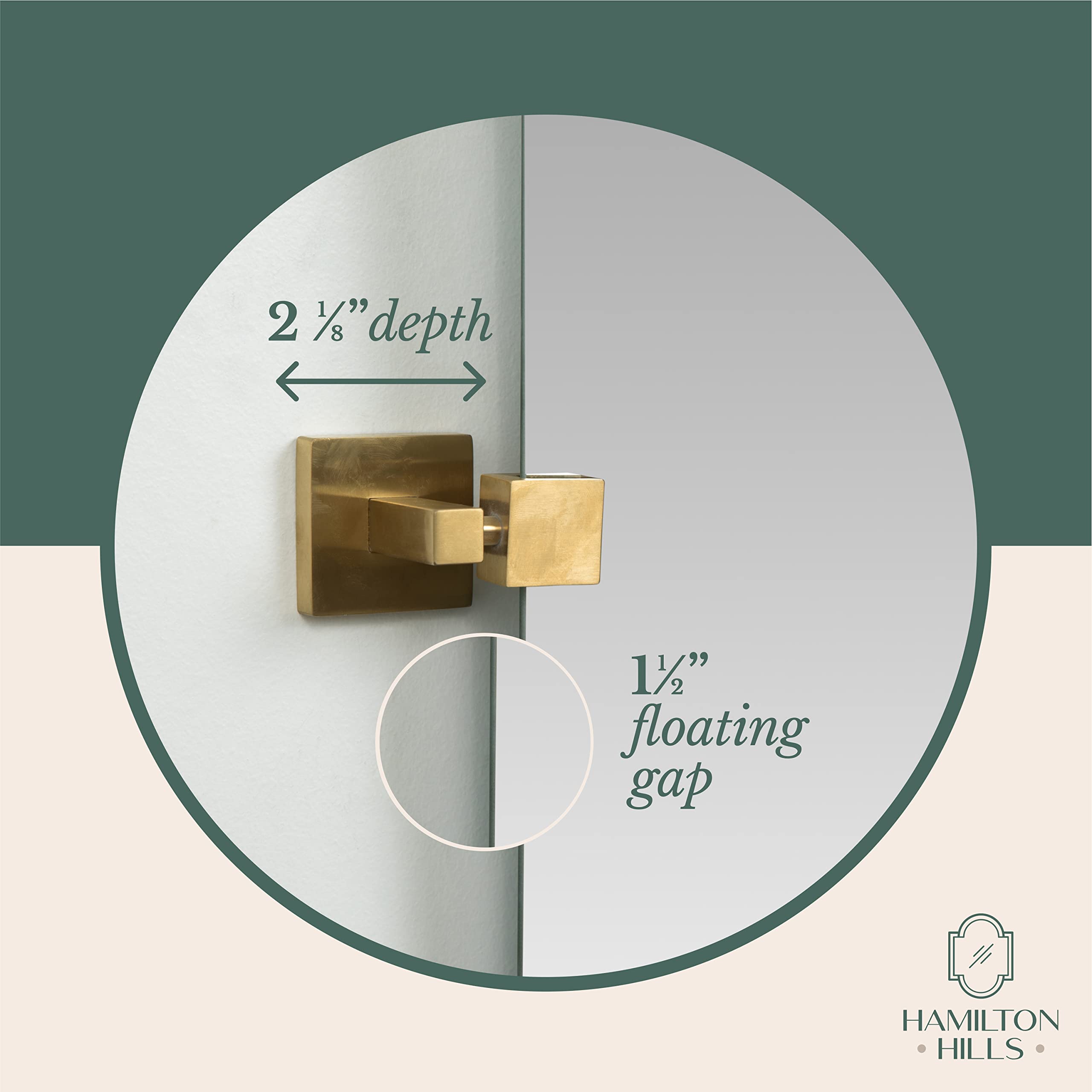 24x36 Inch Pivot Wall Mirror with Brushed Gold Brackets - Frameless Adjustable Bathroom Vanity Mirror for Modern Farmhouse Decor | Perfect for Bedroom, Bathroom & Entryway Makeovers
