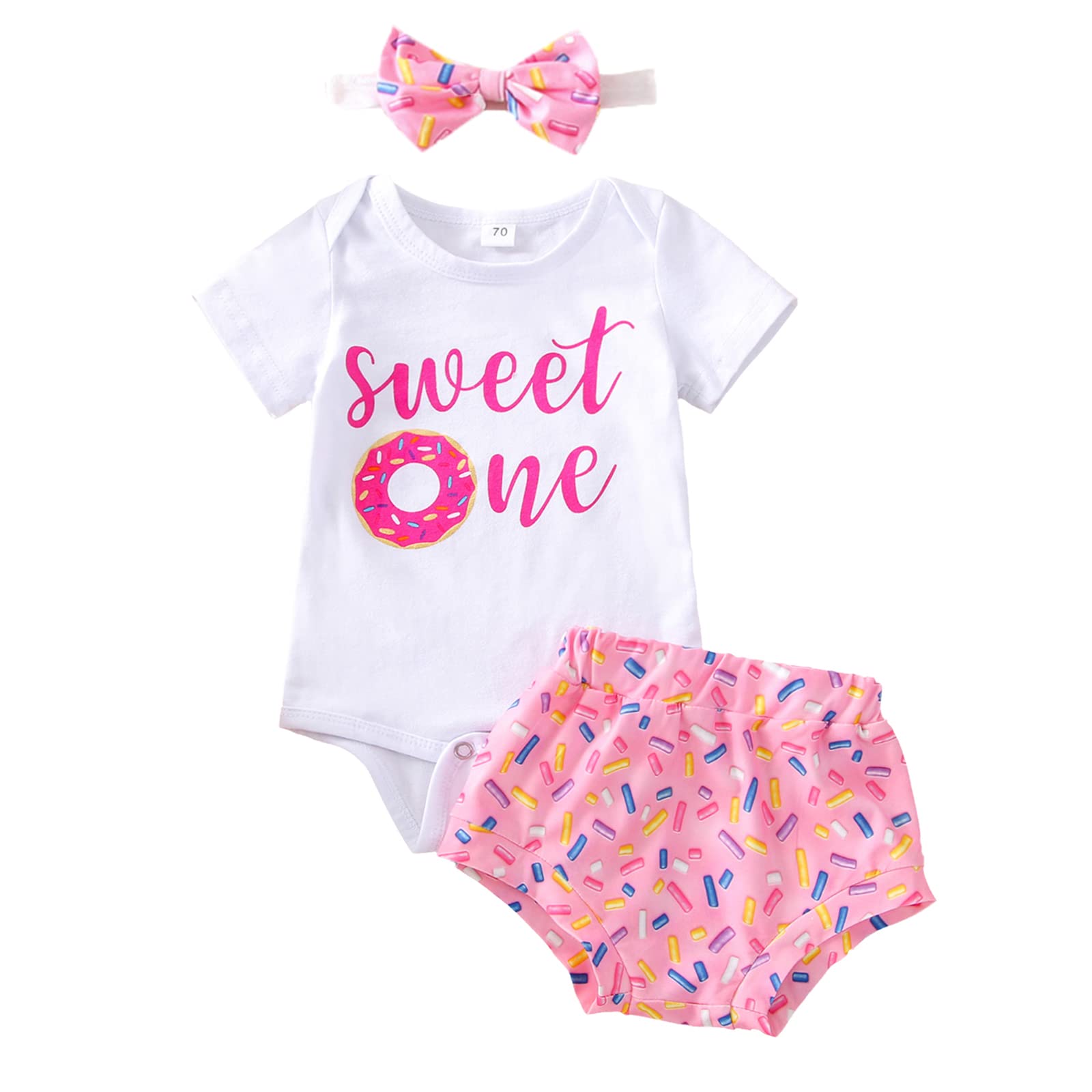 ZyHwShine Toddler Baby Girl Birthday Outfit - Sweet Short Sleeve T-Shirt & Donut Shorts/Flare Pants 2-Piece Summer Clothes Set | Perfect for Birthday Parties, Photo Shoots & Playdates