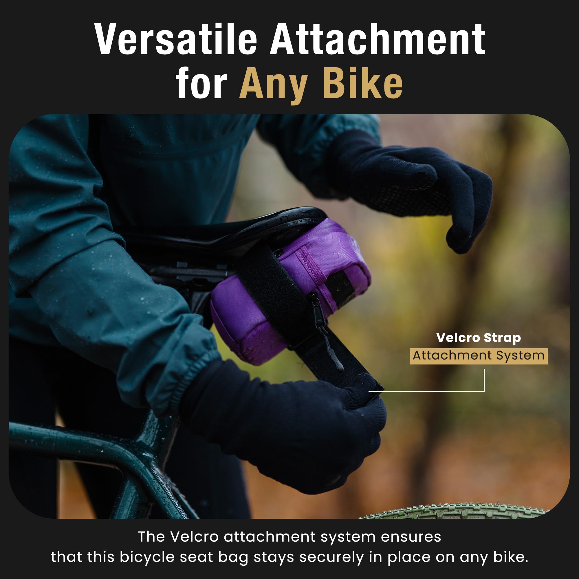 Lumiere & Co. Waterproof Bike Saddle Bag - Lightweight Bicycle Seat Bag for Road & Mountain Bikes - Compact Under Seat Storage for Tools, Phone & Essentials - Perfect for Commuting, Cycling & Outdoor Adventures