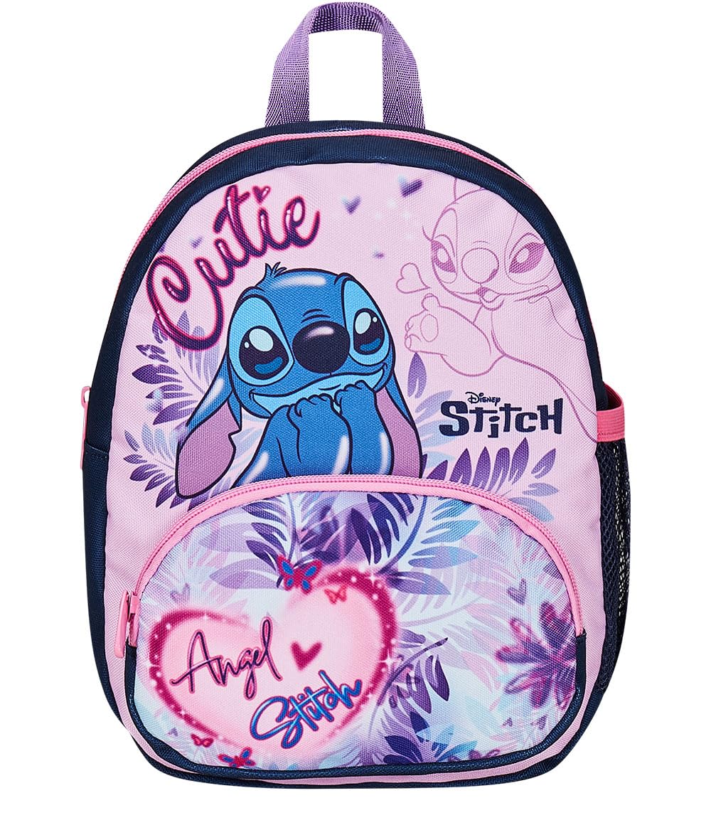 Disney Lilo & Stitch Kids Backpack - School Bag with Side Pockets for Water Bottles, Perfect for Girls' Daily Use
