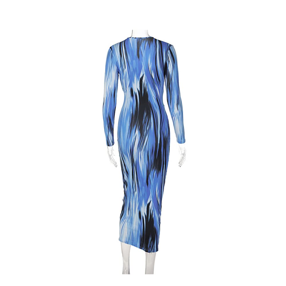 Elegant Women's Bodycon Tie Waist Wrap Dress - V Neck Long Sleeve Midi Cocktail Party Dress for Night Out, Date Night & Special Occasions
