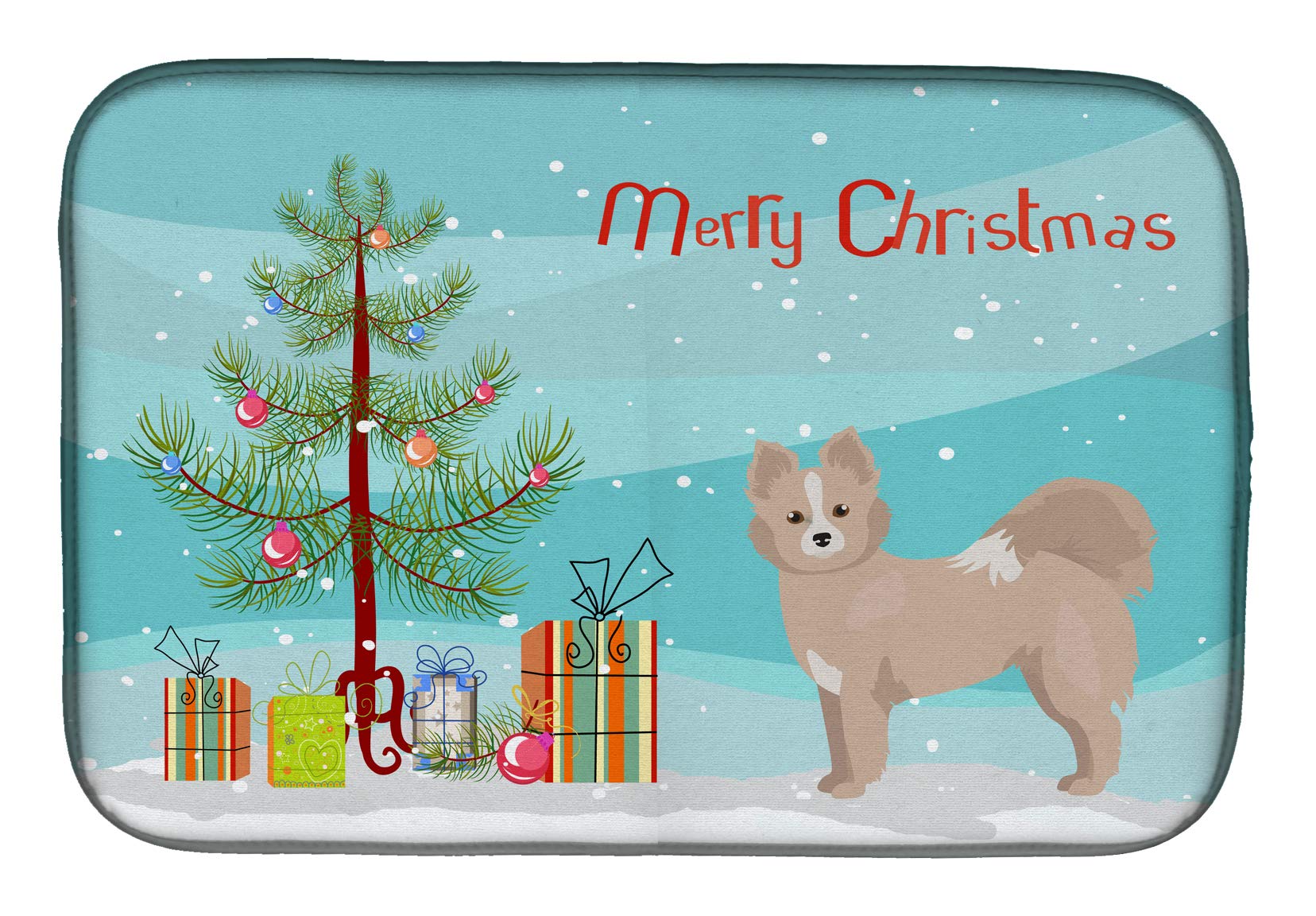 Pomchi Christmas Tree Dish Drying Mat - Absorbent Kitchen Counter Pad, 14x21