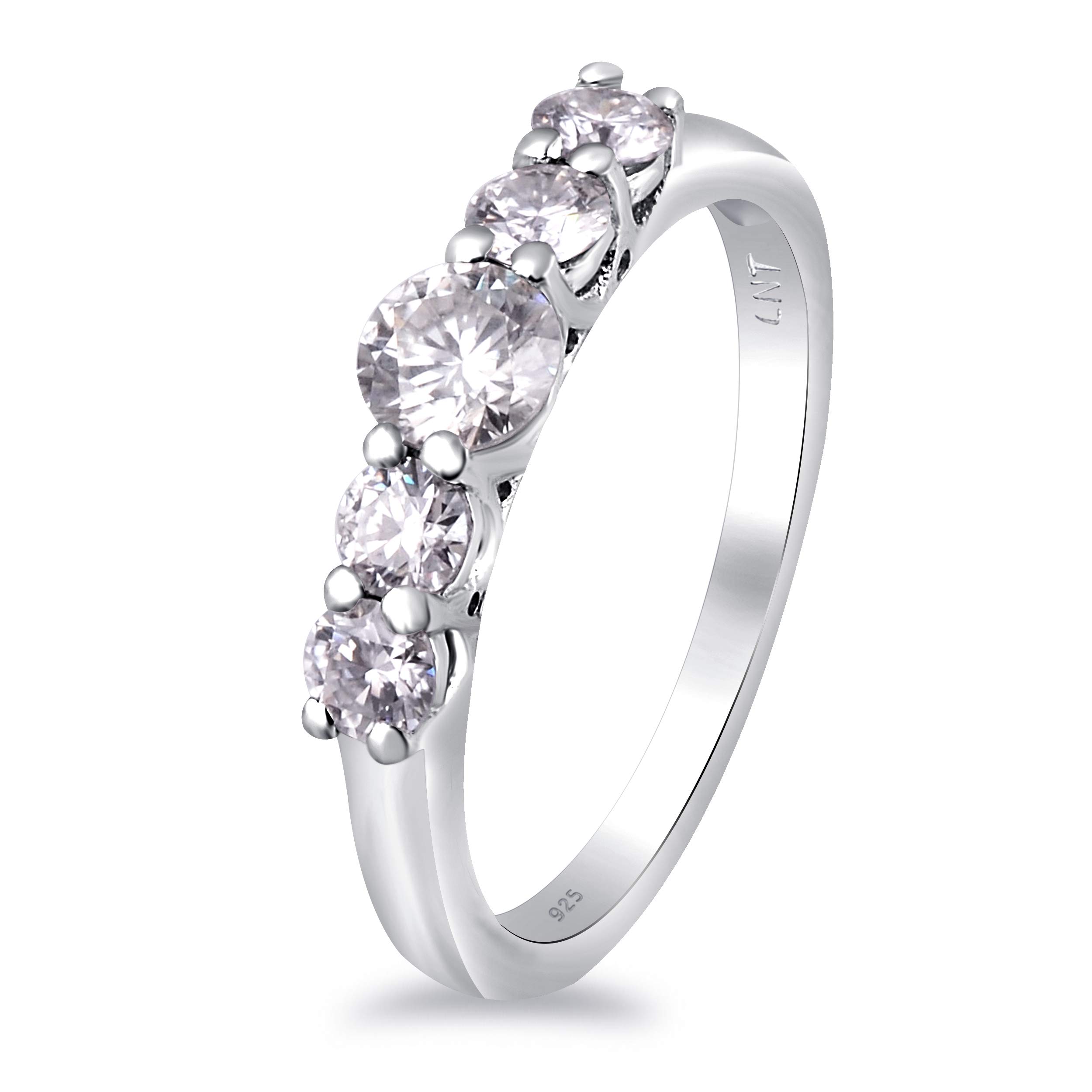 925 Silver Moissanite Ring for Women - 0.95ct Birthstone Jewelry for Gifts & Occasions