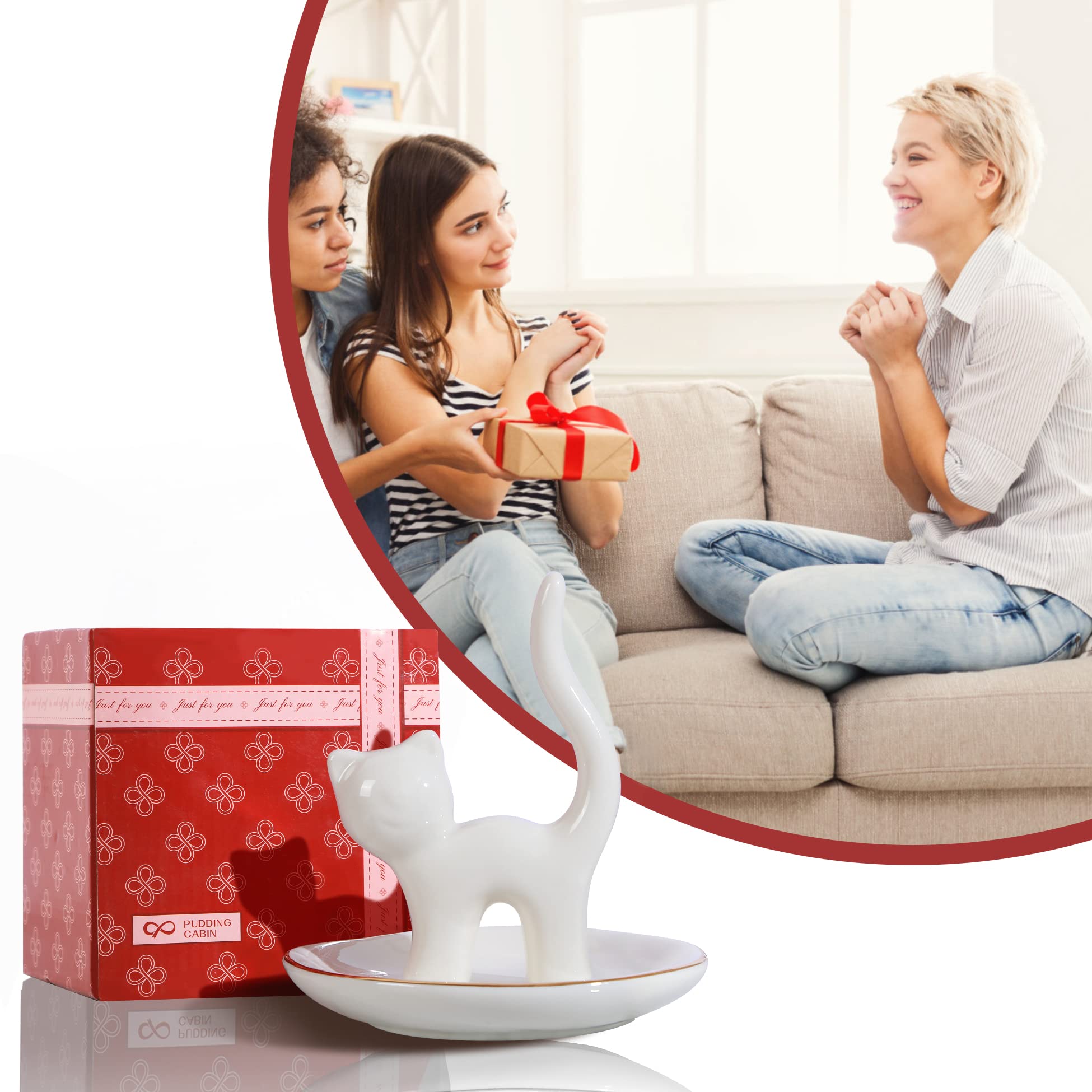 Titanape Cat Ring Holder Dish - Funny Cat-Themed Gift for Women, Birthday, Engagement, Christmas - Cute Home Decor & Jewelry Organizer | Perfect for Bathroom, Bedroom, or Office Desk Accessory