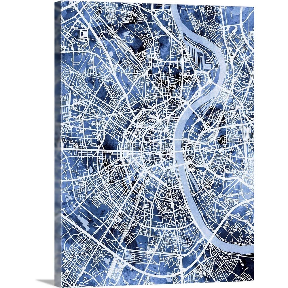 Michael Tompsett Cologne Germany City Map Canvas Wall Art Print - 36