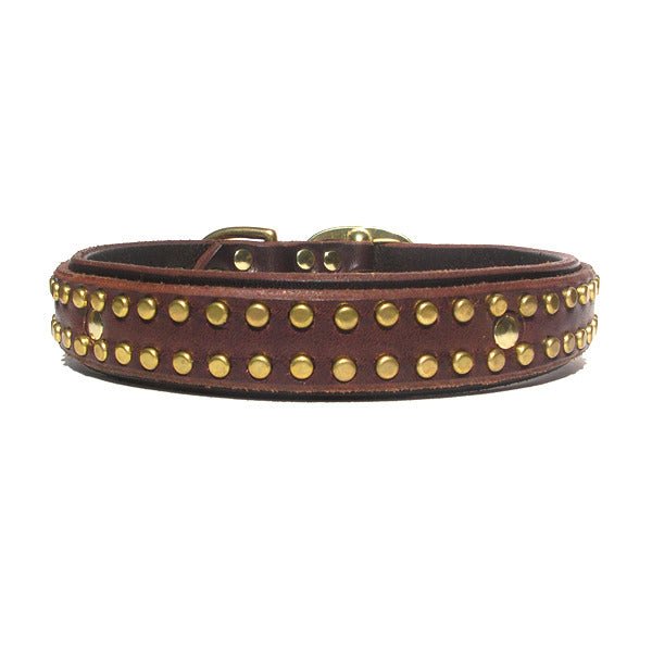 Premium Hamptons Leather Dog Collar - Handcrafted Genuine Leather Pet Collar with Adjustable Buckle for Small Medium Large Dogs - Perfect for Walks Training & Fashion Accessories