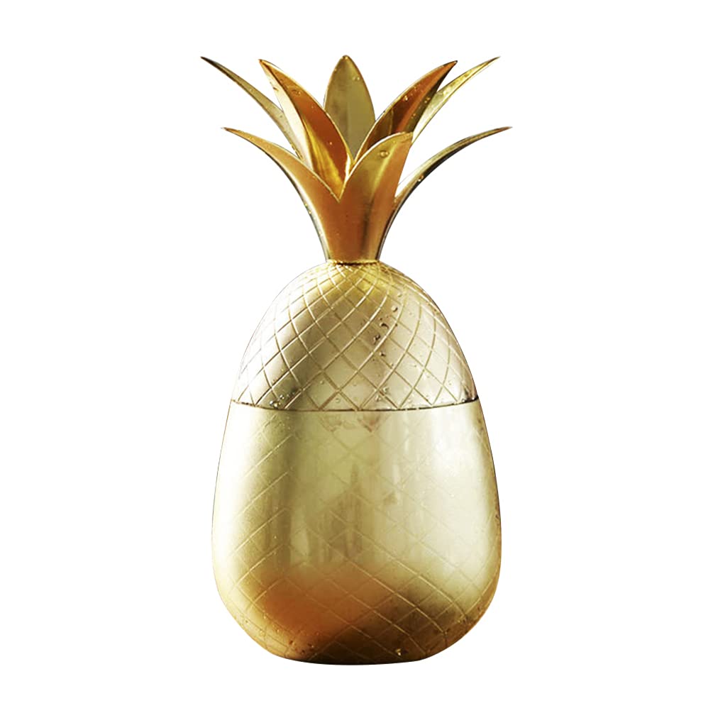 DOITOOL Stainless Steel Pineapple Tumbler Mug - Copper Plated Barware for Beer, Cocktail & Coffee - Elegant Golden Drinkware for Home, Party & Outdoor Use