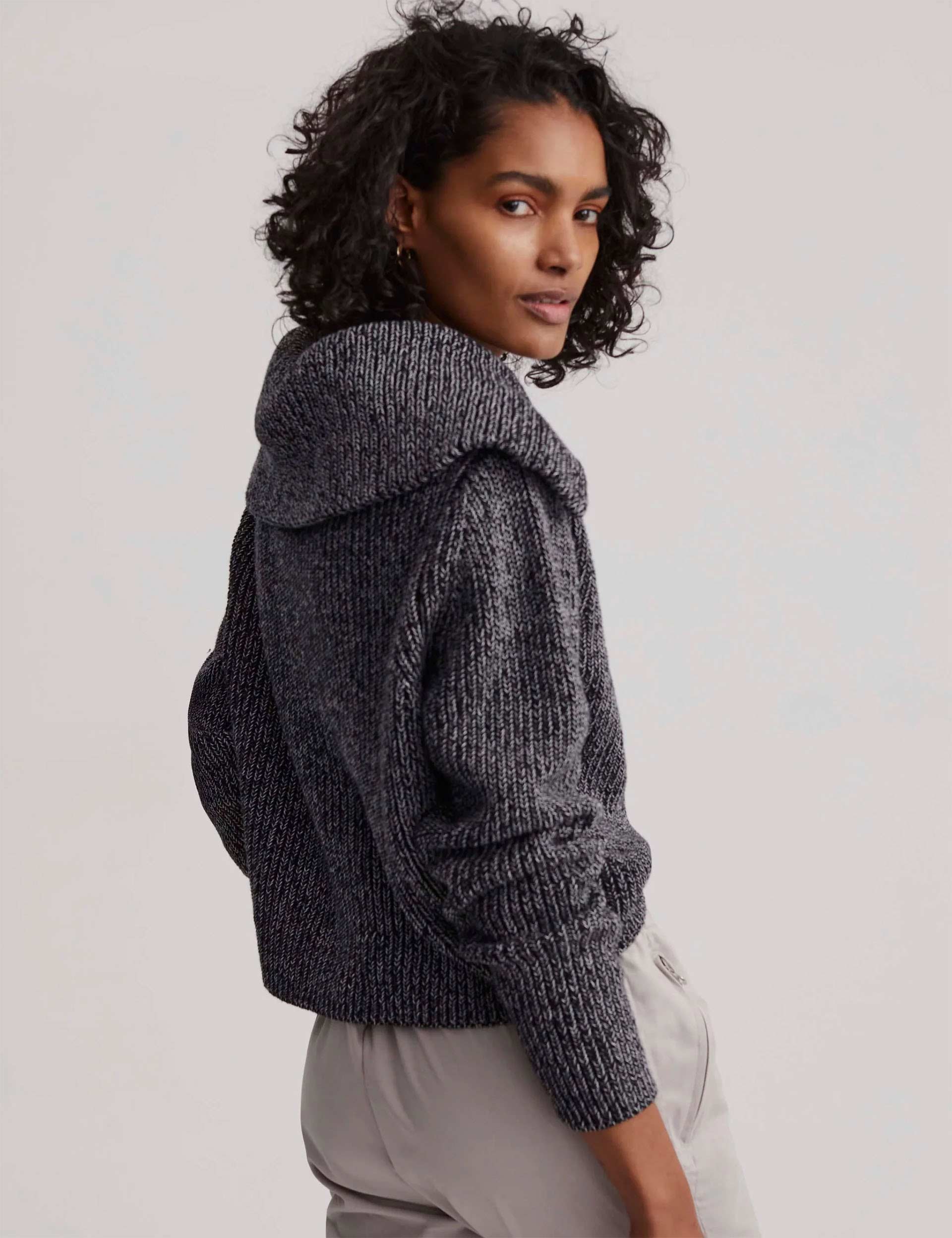 Elise Half Zip Knit Sweater for Women - Soft & Cozy Black Pullover - Perfect for Casual Wear, Office & Fall Outfits