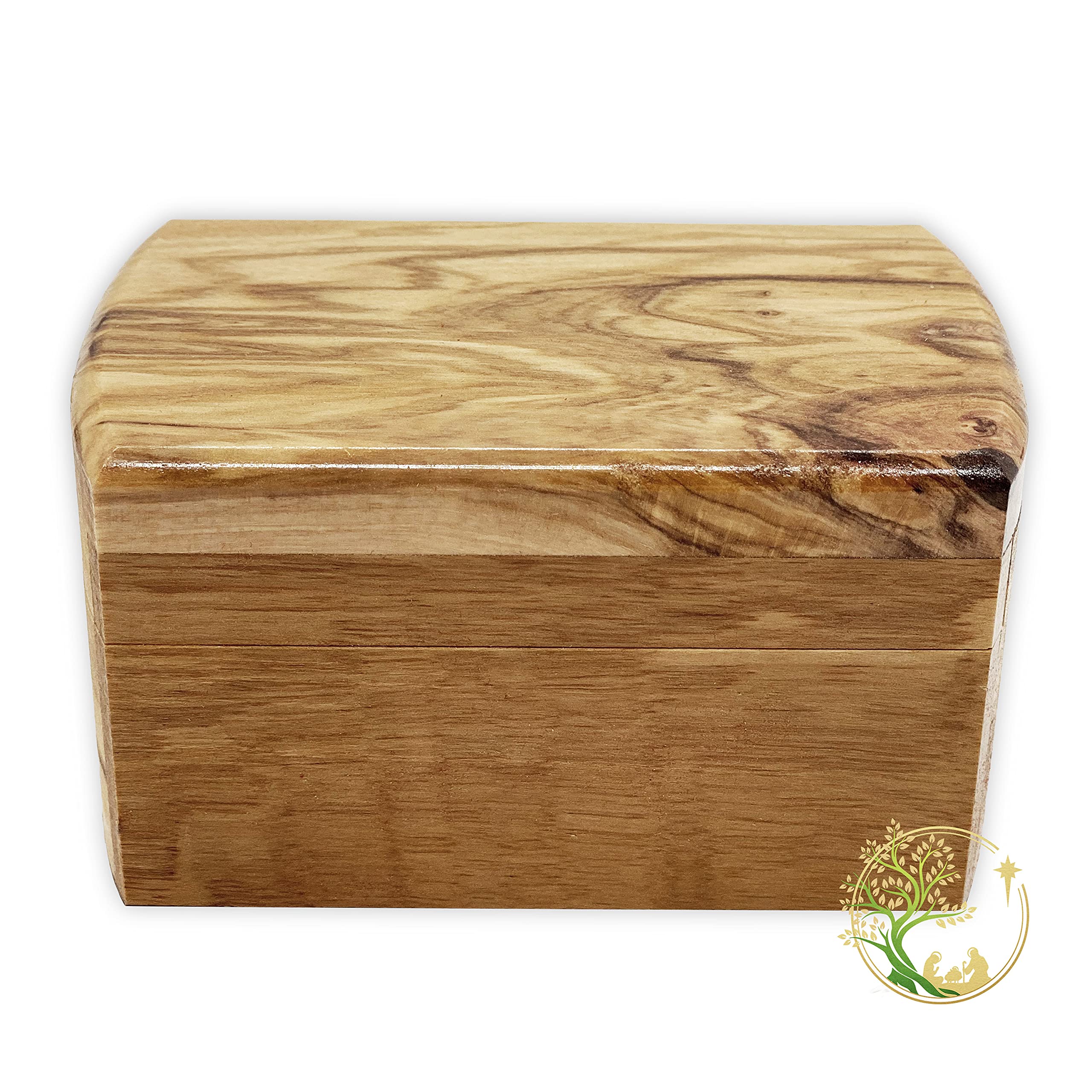 Handcrafted Olive Wood Rosary Jewelry Box - Personalized Holy Land Keepsake for Baptism, Confirmation & First Communion | Elegant Wooden Storage for Religious Gifts & Sacred Items