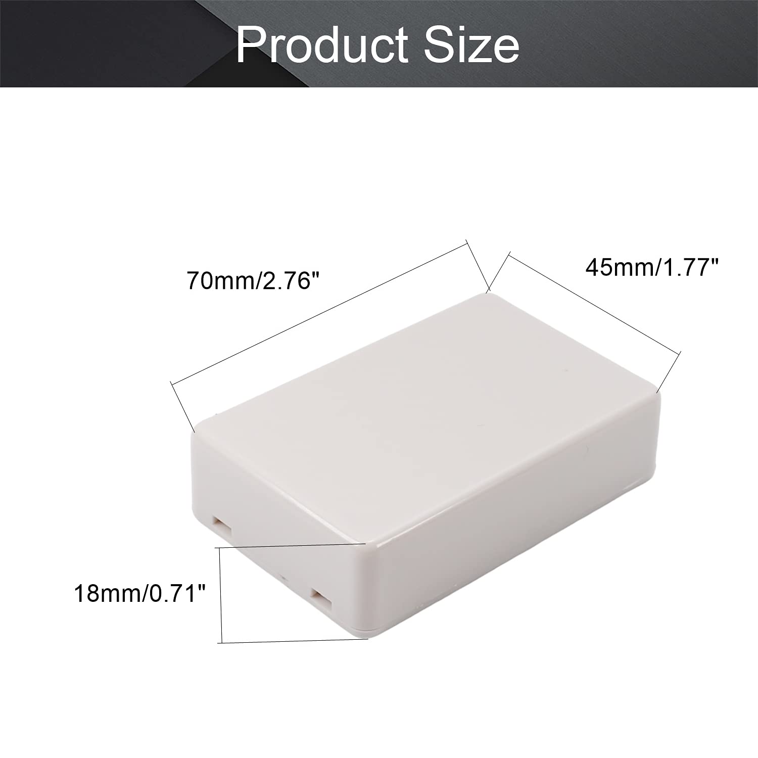 Fielect 5pcs ABS Plastic Electronic Junction Box - 70x45x18mm Waterproof Project Enclosure for Circuit Boards, DIY Electronics & Wiring (White) - Perfect for Home Automation, Solar Projects & Electrical Repairs