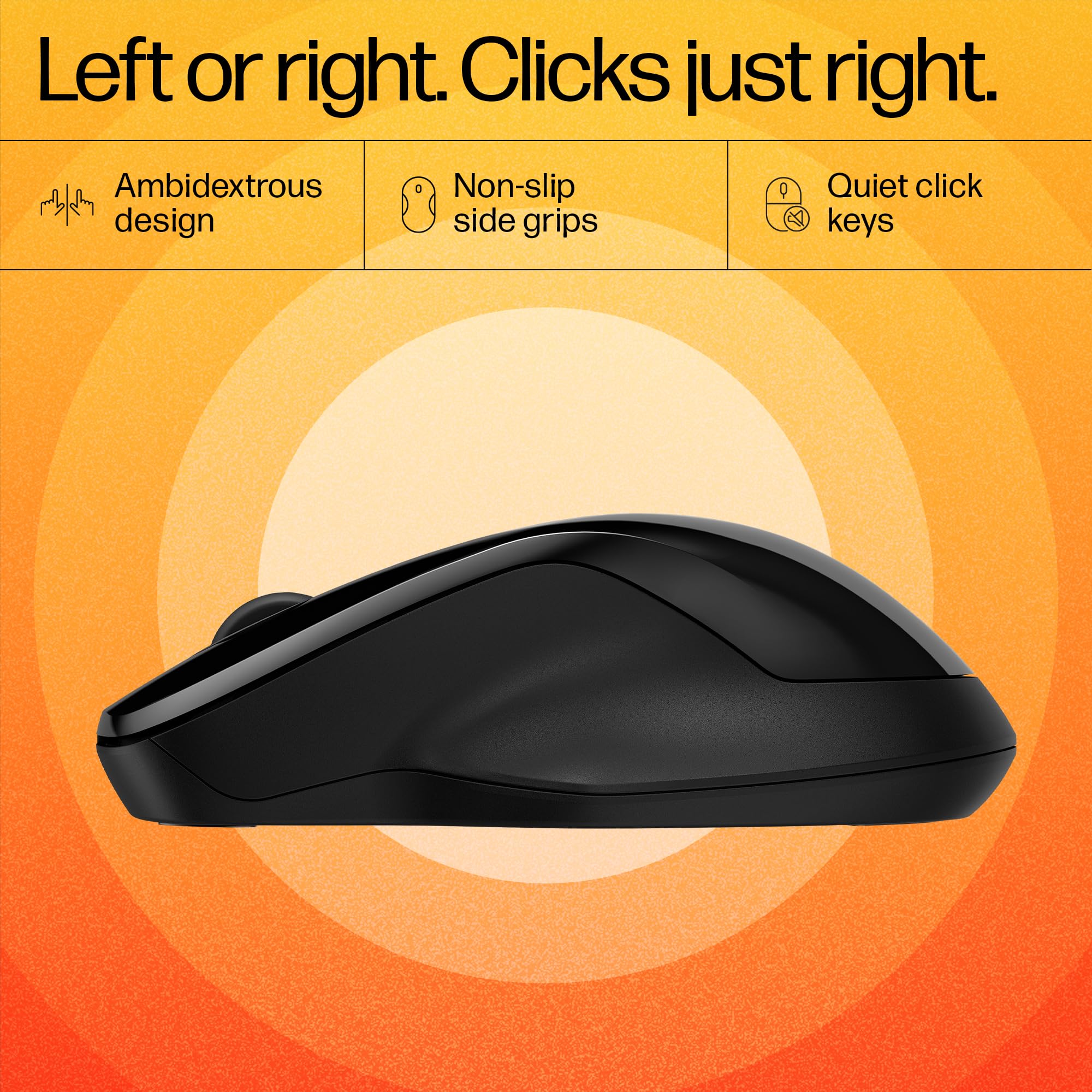 HP 250 Dual Mode Wireless Mouse - 2.4GHz & Bluetooth Connectivity, Multi-Device Pairing, 12-Month Battery Life with 1 AA, 1600 DPI Optical Sensor, Matte Black - Perfect for Office, Home & Travel Use