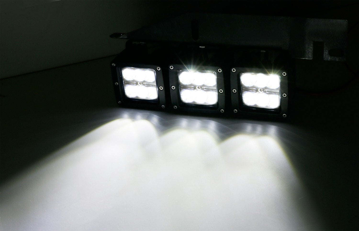 144W Triple LED Fog Light Kit with Lower Bumper Bracket & Wiring Harness for 2017+ Ford Raptor - Off-Road Adventure, Night Driving & Extreme Weather Visibility Upgrade