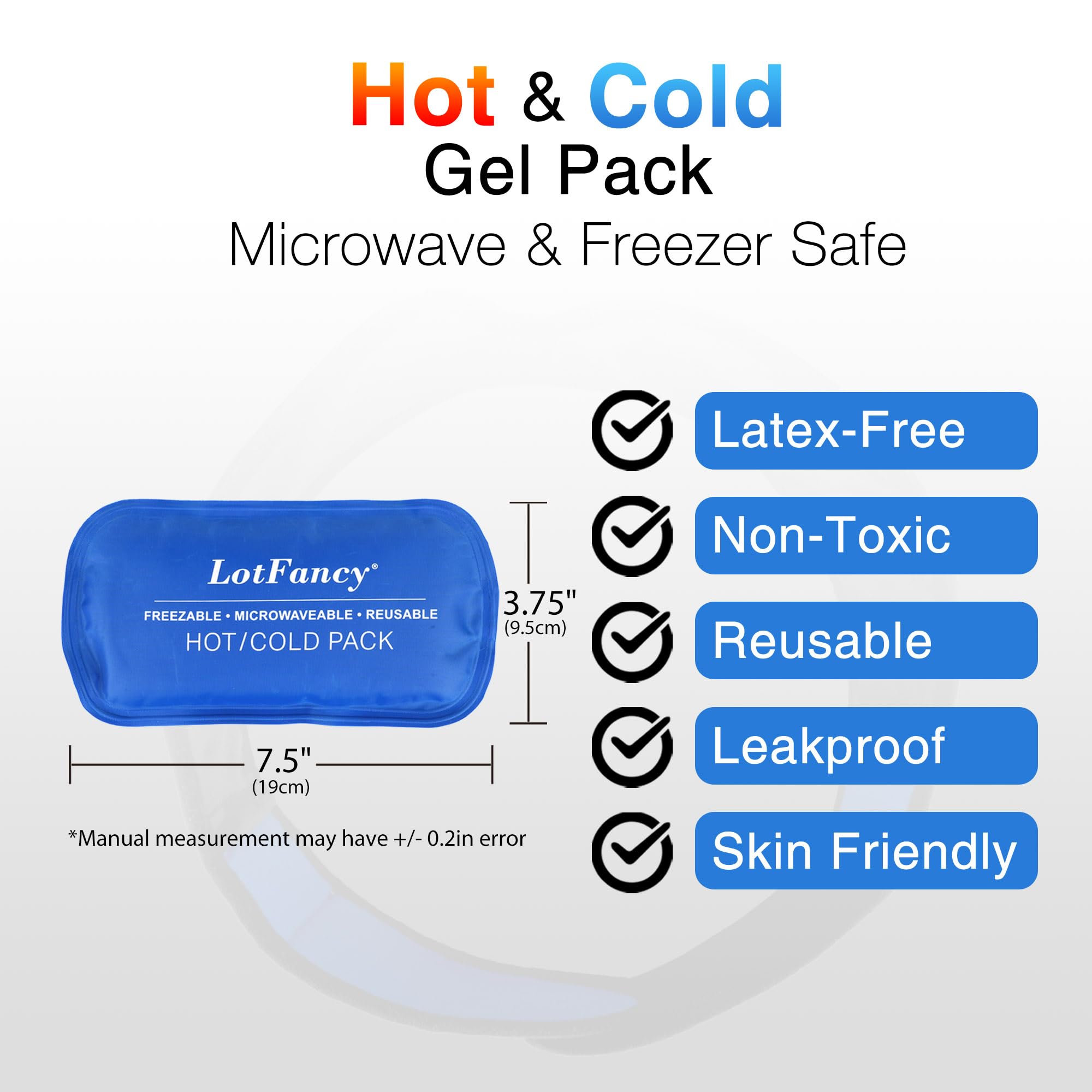 LotFancy Reusable Hot & Cold Therapy Face Wrap with 4 Gel Packs - TMJ Pain Relief, Wisdom Teeth Recovery, Headache & Facial Surgery Support (Blue) - Perfect for Post-Dental Implant Care & Migraine Relief