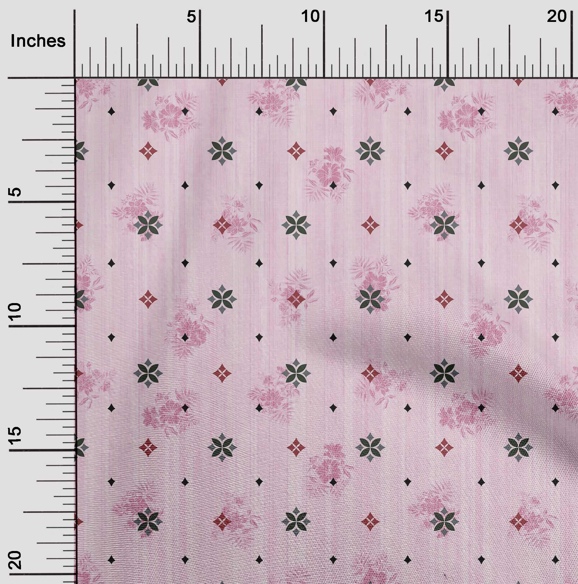 oneOone Cotton Cambric Rose Pink Floral Textured Dress Fabric - 42 Inch Wide by The Yard | Perfect for DIY Dresses, Skirts & Home Decor Projects