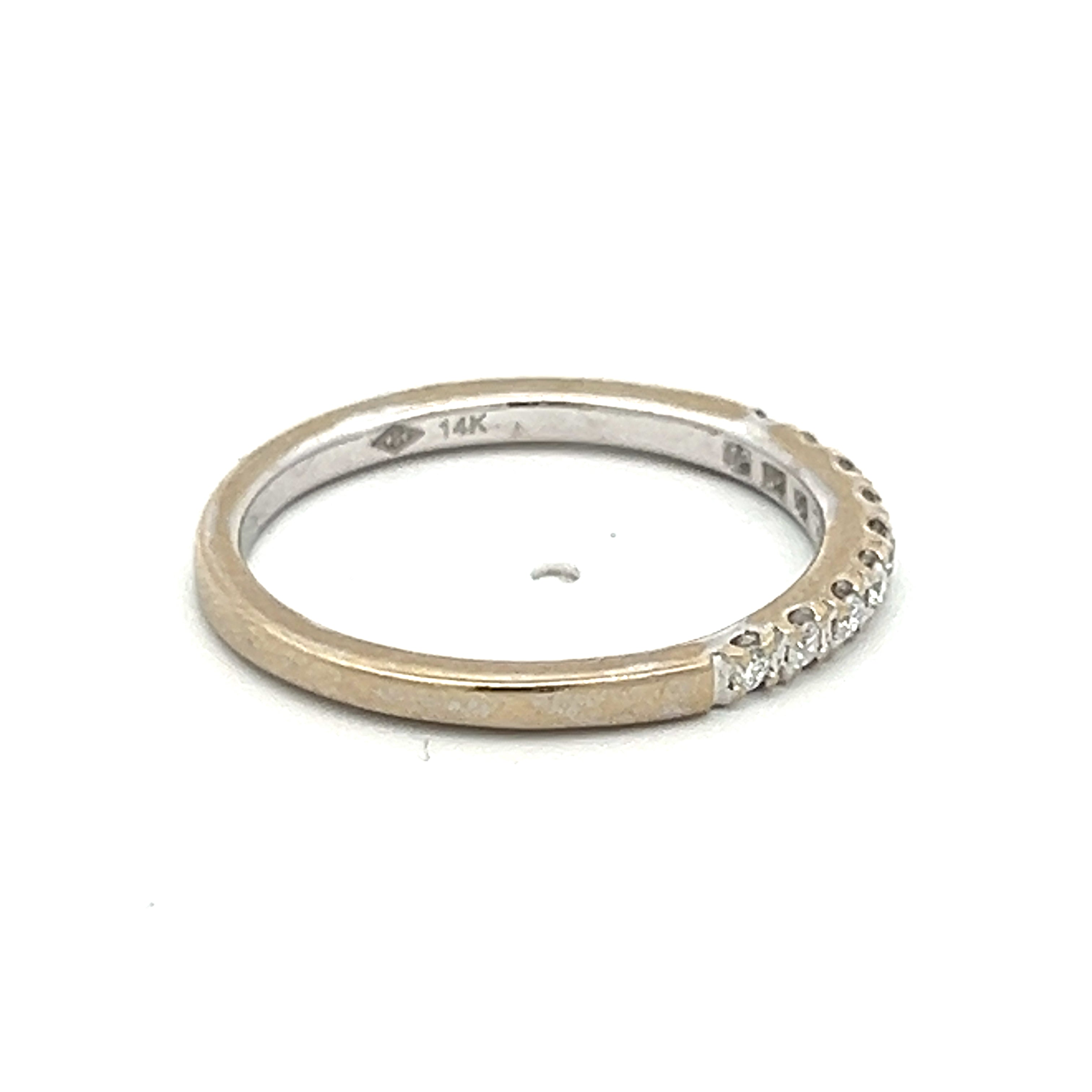 0.36 Carat Round Brilliant I VS2 Diamond 14K White Gold Half Eternity Wedding Band Ring for Women - Perfect for Engagement, Anniversary & Special Occasion Gifts