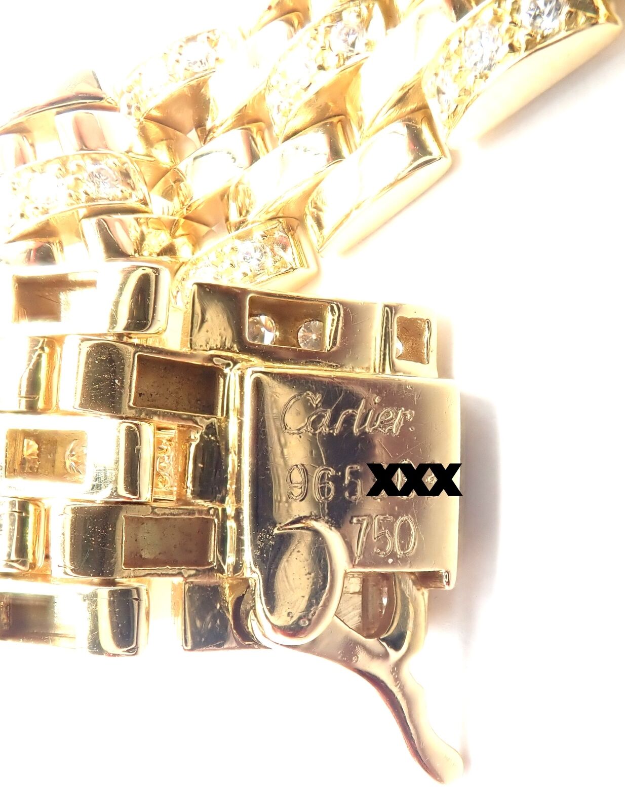Authentic Cartier Maillon Panthere 18K Gold Diamond Five Row Link Bracelet for Women - Luxury Jewelry Gift for Anniversary, Birthday & Special Occasions