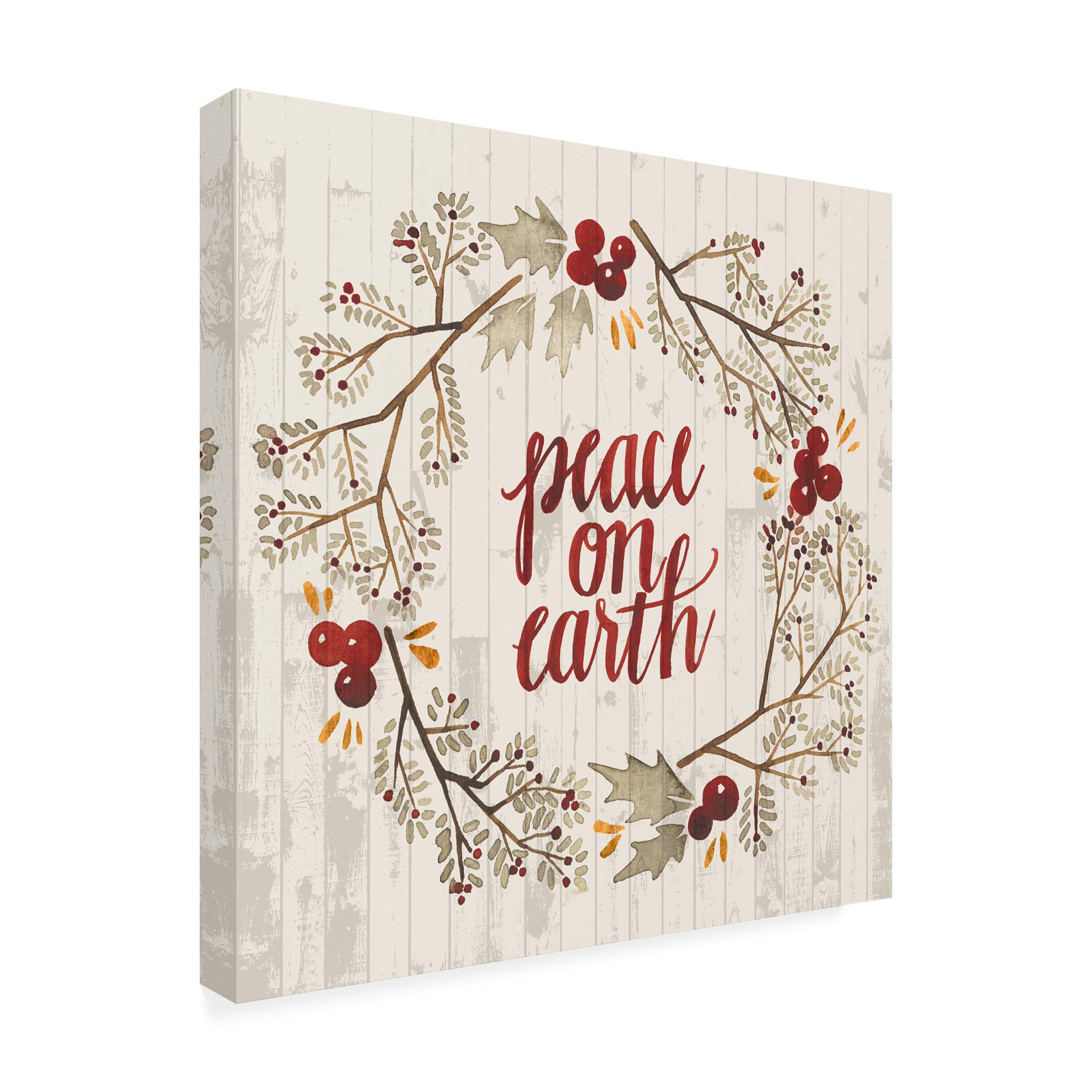 Grace Popp Rustic Christmas V Framed Wall Art Print 18x18 Inches - Perfect for Holiday Home Decor, Living Room, Bedroom & Office