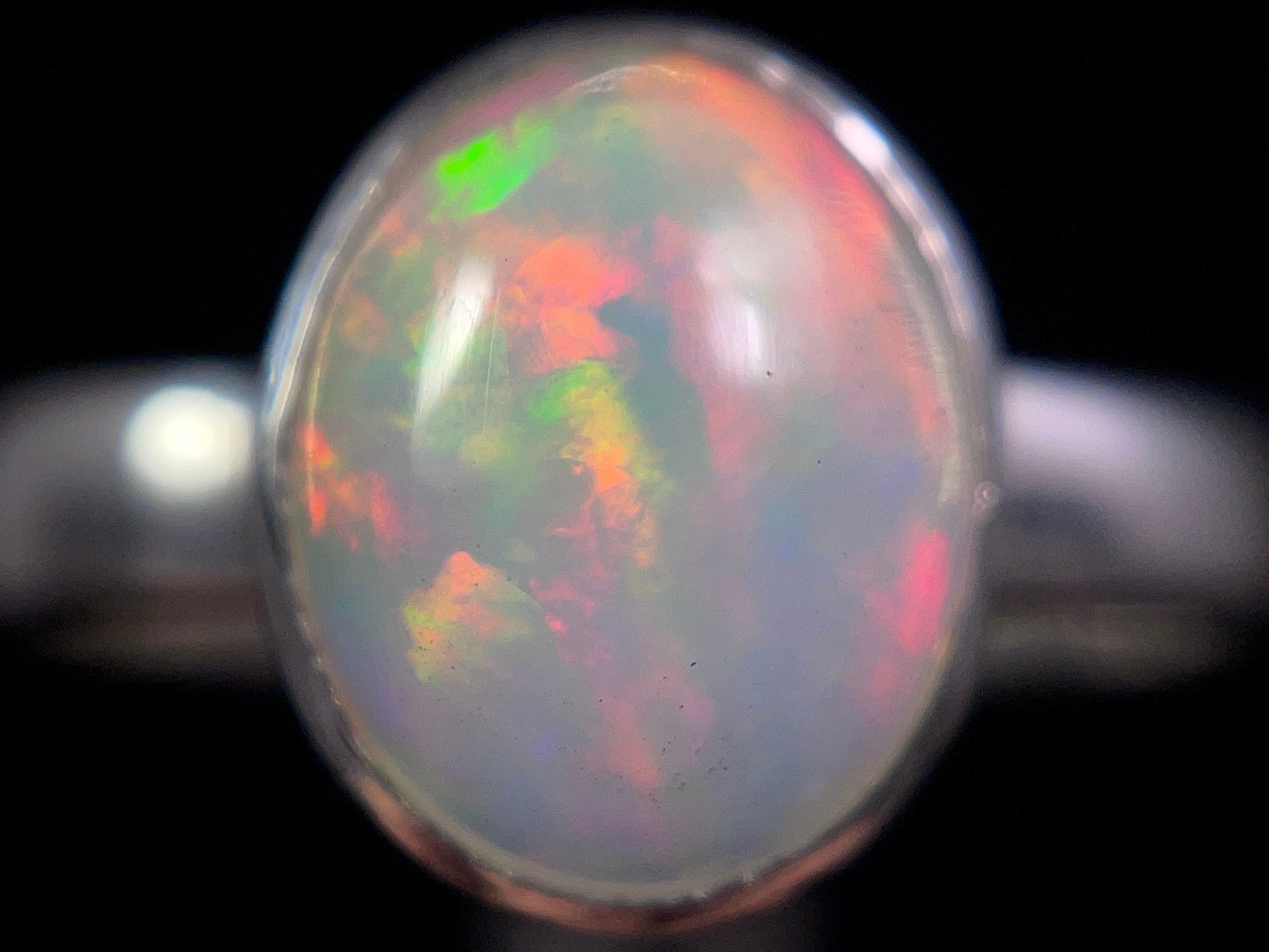Elegant Sterling Silver Opal Ring - Size 7.5, Dainty Welo Opal Jewelry for Women | Perfect for Engagement, Anniversary & Everyday Wear (Item #49276)