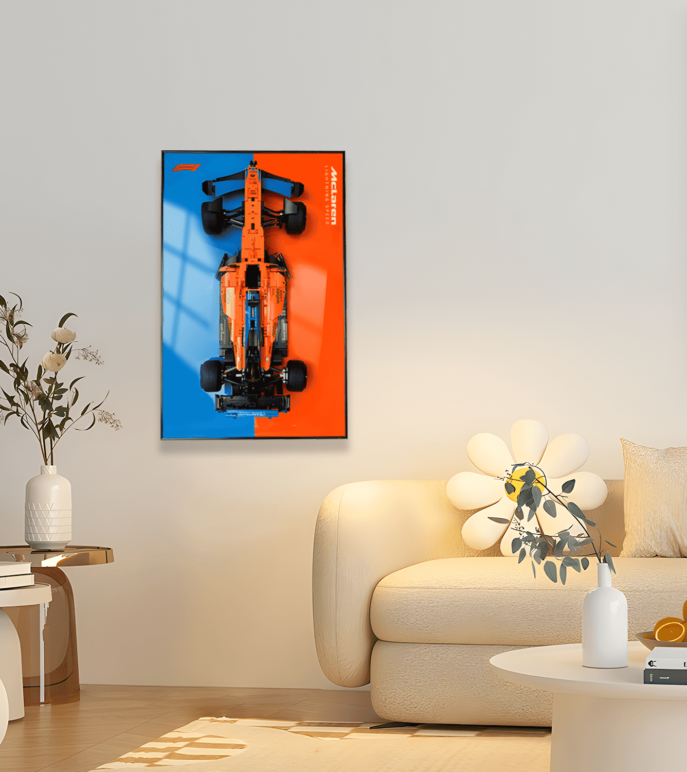 LEGO Technic McLaren Formula 1 Race Car Display Frame - Wall Mounted Showcase for 42141 Model - Perfect for Home Office, Game Room & Collector's Display