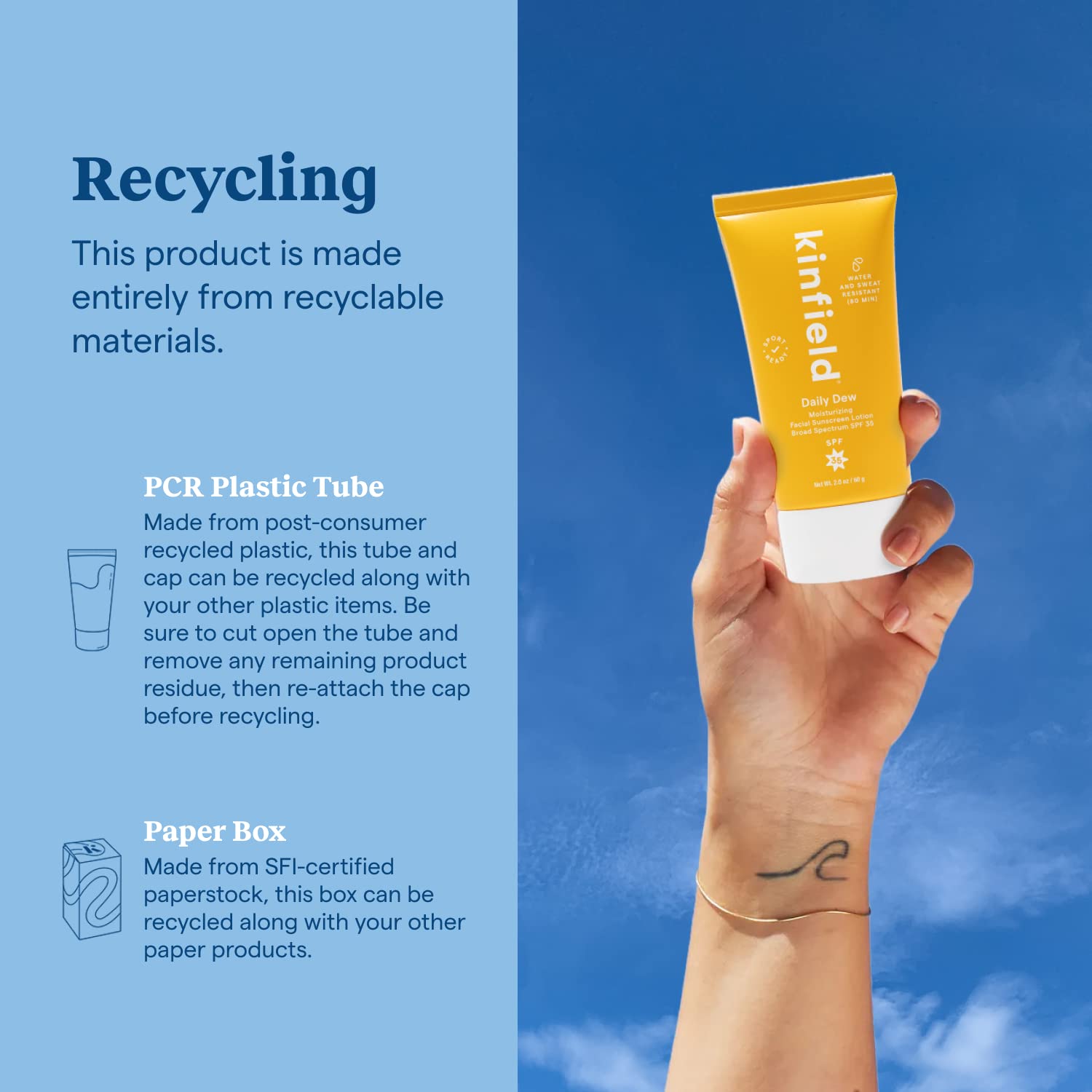 Kinfield Mini Daily Dew SPF 35 Hydrating Mineral Sunscreen - Broad Spectrum, Water Resistant, Reef Safe & Cruelty Free - 12 Pack (0.25oz Each) - Perfect for Travel, Gym & Everyday Sun Protection