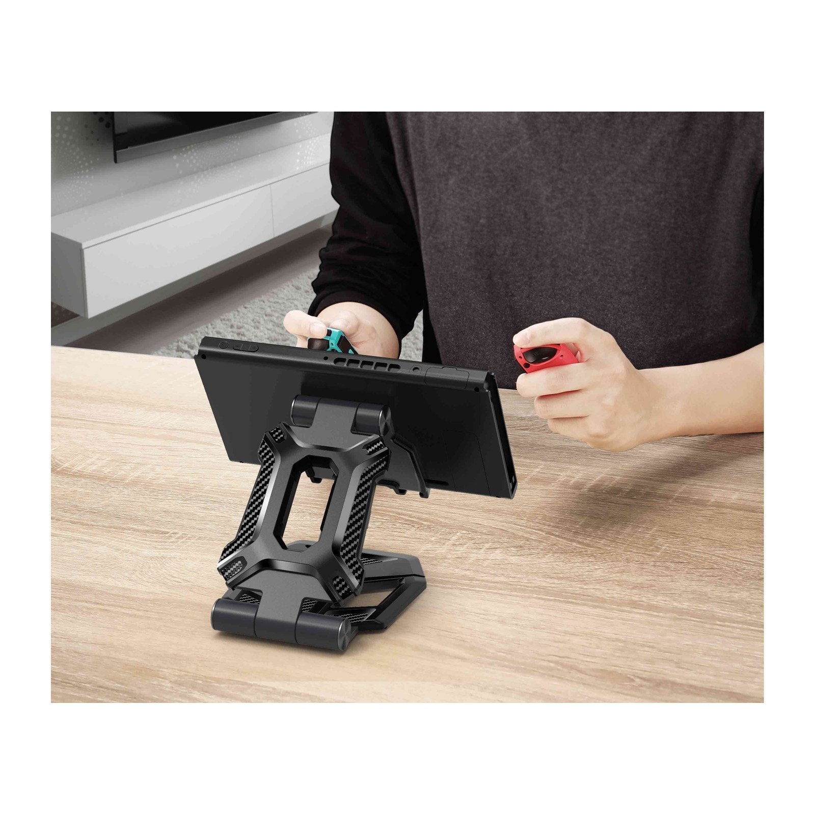 Heavy Duty Phone Stand for Desk - Foldable & Portable, Fits in Pocket - Black | Perfect for Office, Home, and Travel Use