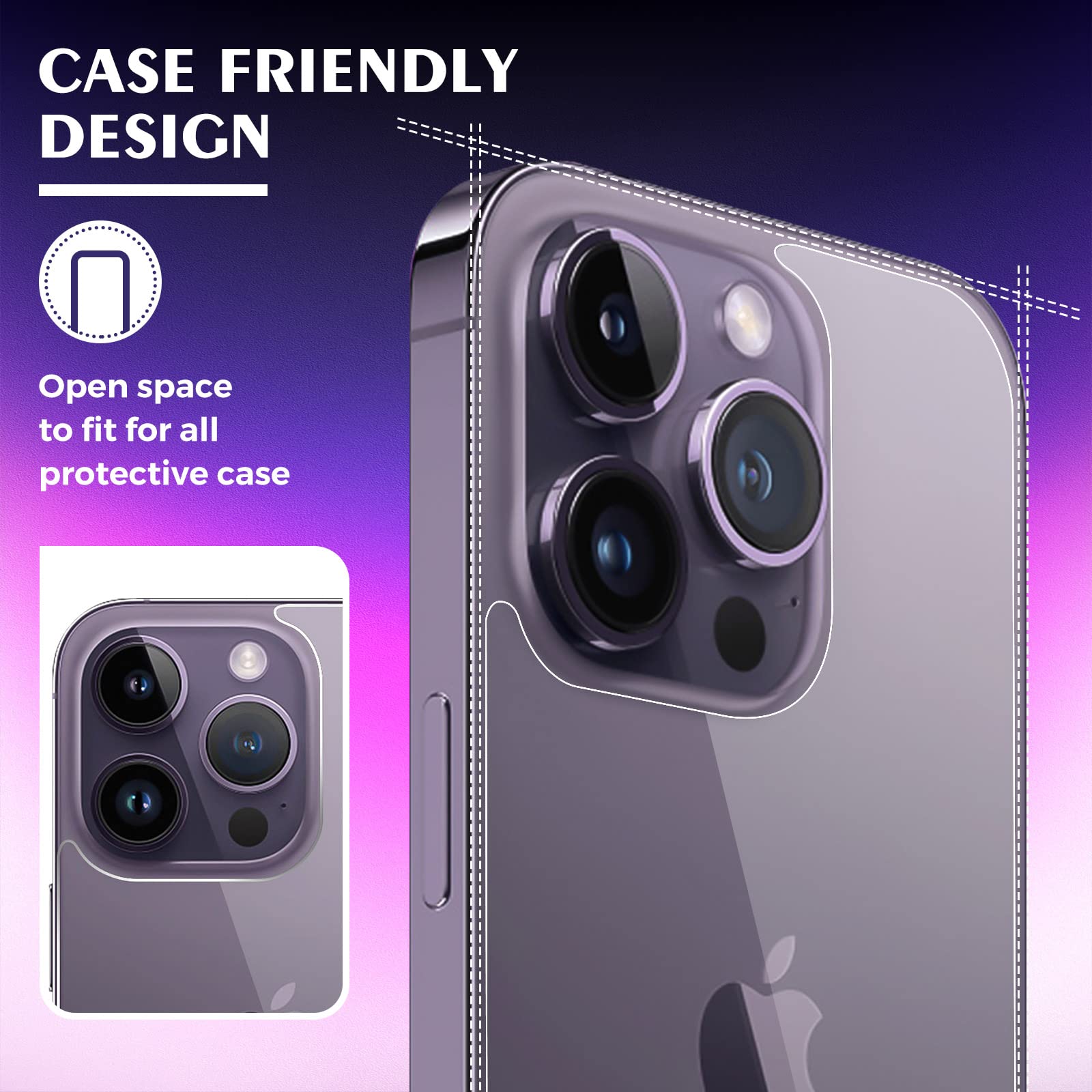 Beeyoka [3 Pack] iPhone 14 Pro Screen Protector Set - Front & Back Tempered Glass + Camera Lens Protector | Anti-Fingerprint, Anti-Scratch, HD Clear | Perfect for Everyday Use, Travel & Outdoor Activities (6.1 inch)