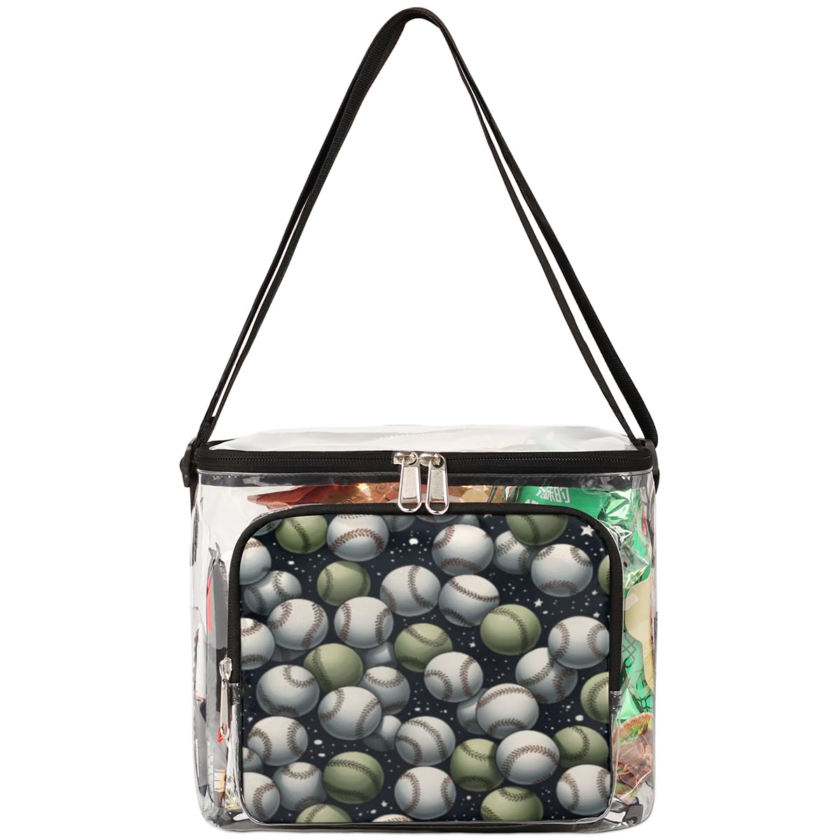 GzLeyigou Clear Baseball Bag - MLB Approved Transparent Tote with Adjustable Shoulder Strap & Handles for Stadium Security | Perfect for Sports Games, Concerts, Travel, Picnics & Outdoor Events