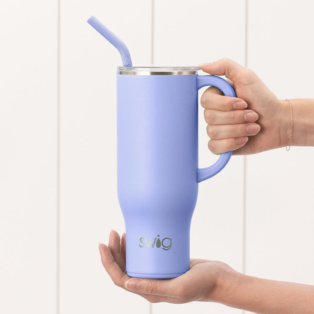 30oz Hydrangea Mega Mug - Large Insulated Coffee Cup with Lid for Hot & Cold Drinks - Perfect for Home, Office, and Outdoor Use