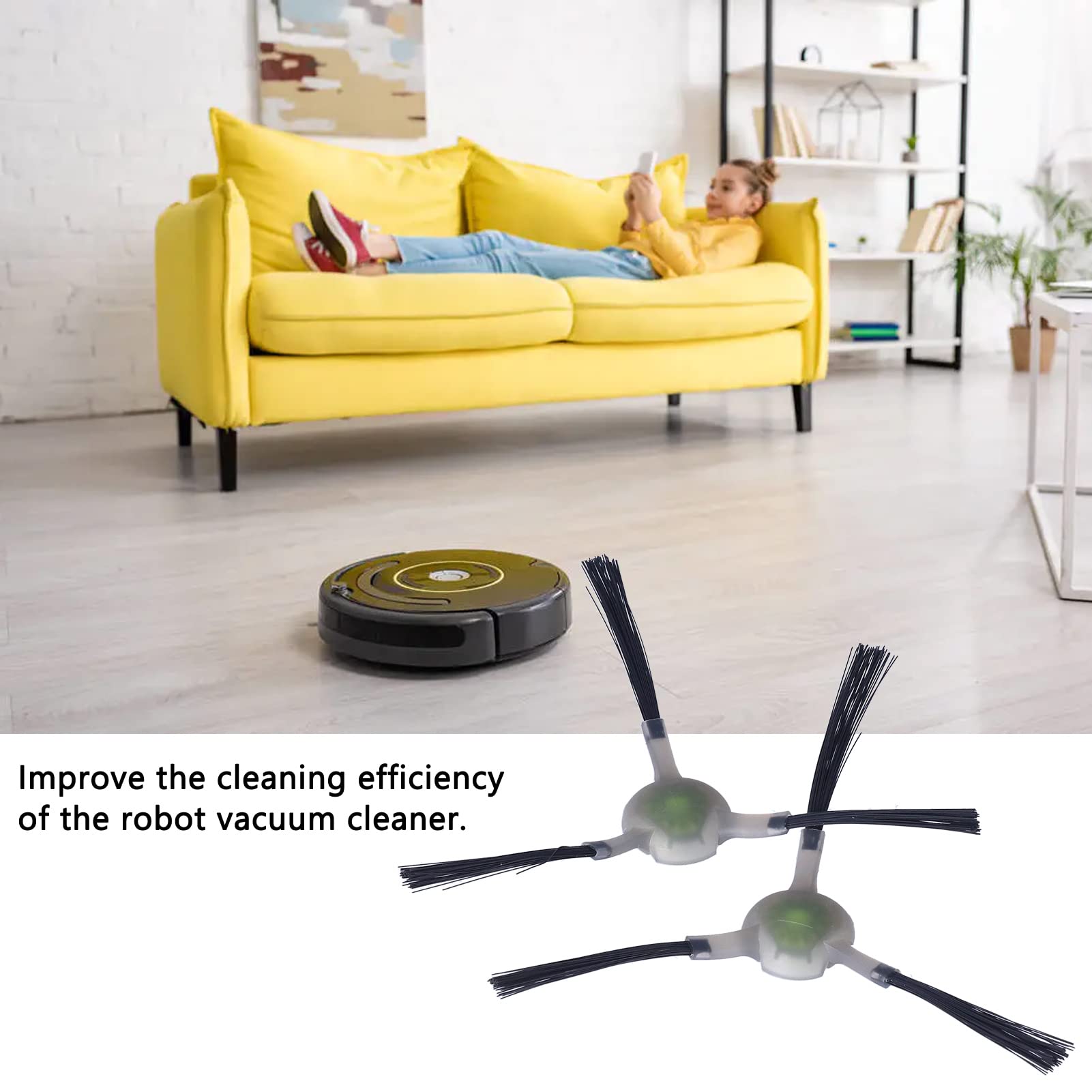 Lefant Vacuum Cleaner Side Brush Replacement - Compatible with M210, M210S, M210B & M213 Robot Vacuums | Essential Cleaning Accessory for Hard Floors, Carpets & Pet Hair Removal