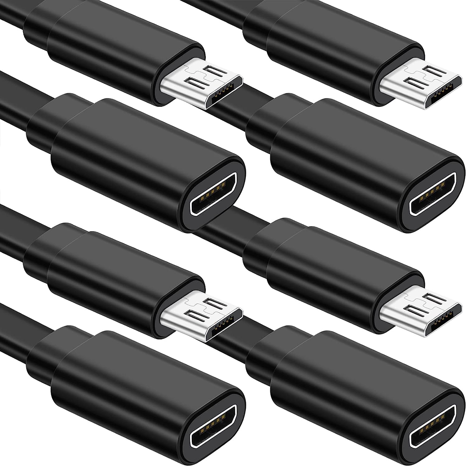 4-Pack 10ft Micro USB Extension Cable for Security Cameras