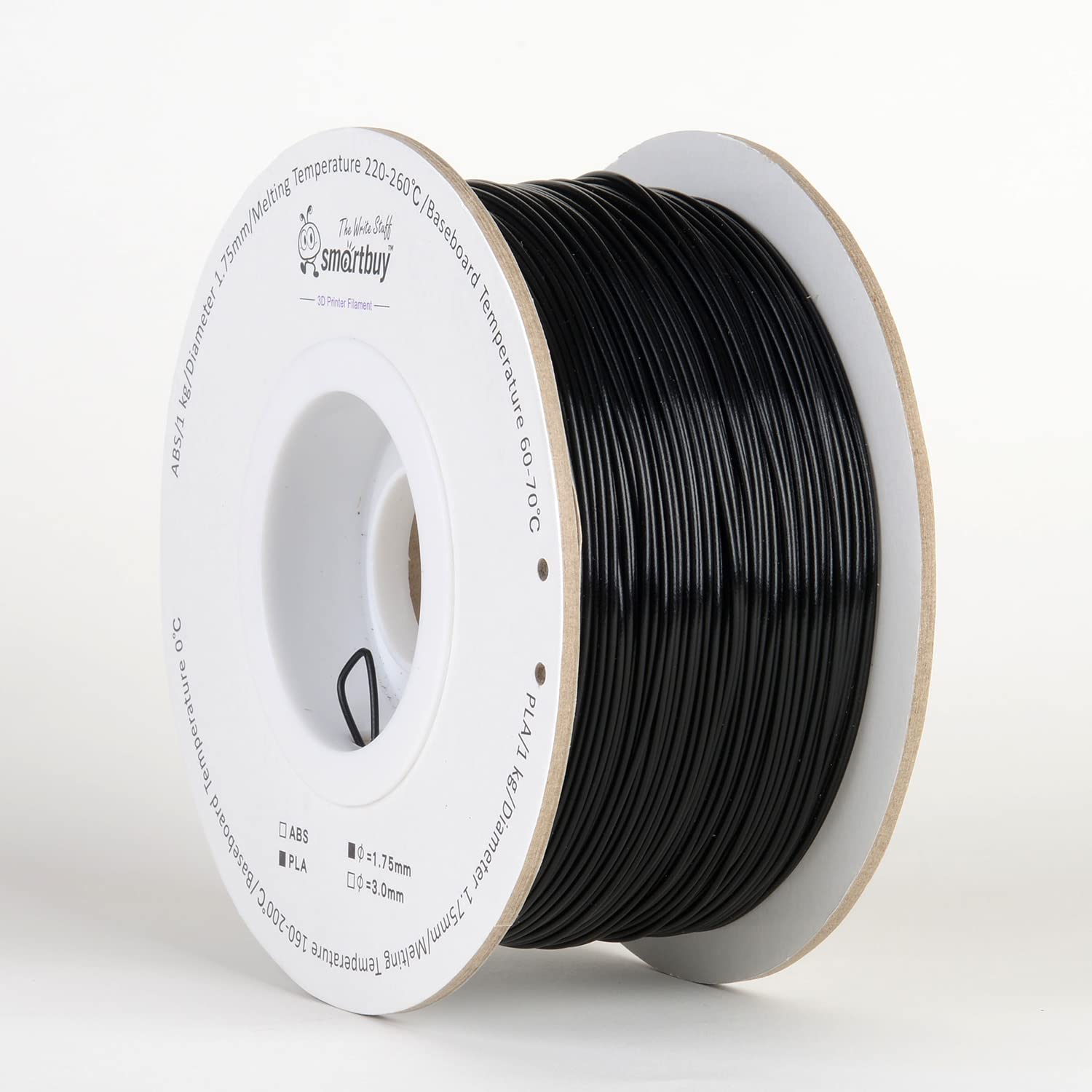 Smartbuy 1.75mm Black ABS 3D Printer Filament - 1kg Spool (2.2 lbs) - High Precision +/- 0.05mm - Perfect for 3D Printing, DIY Projects & Prototyping