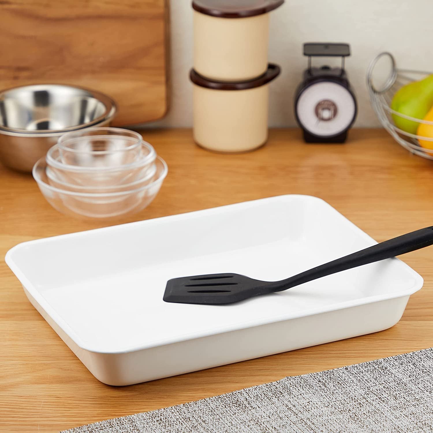 Premium Japanese White Enamel Tray - Noda Horo VA 27W Series | Elegant Serving Tray for Tea Ceremony, Dessert Presentation & Home Decor