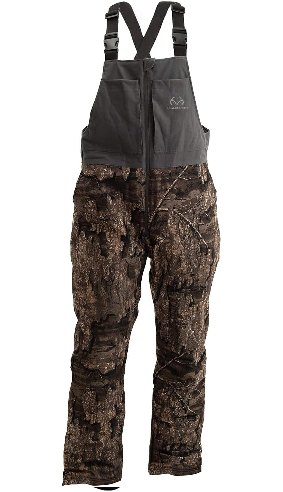 Realtree Men's Edge Timber Camo Hunting Bibs - Insulated Windproof Coveralls for Cold Weather - Waterproof Breathable Midweight Overalls for Deer Hunting, Ice Fishing & Outdoor Work