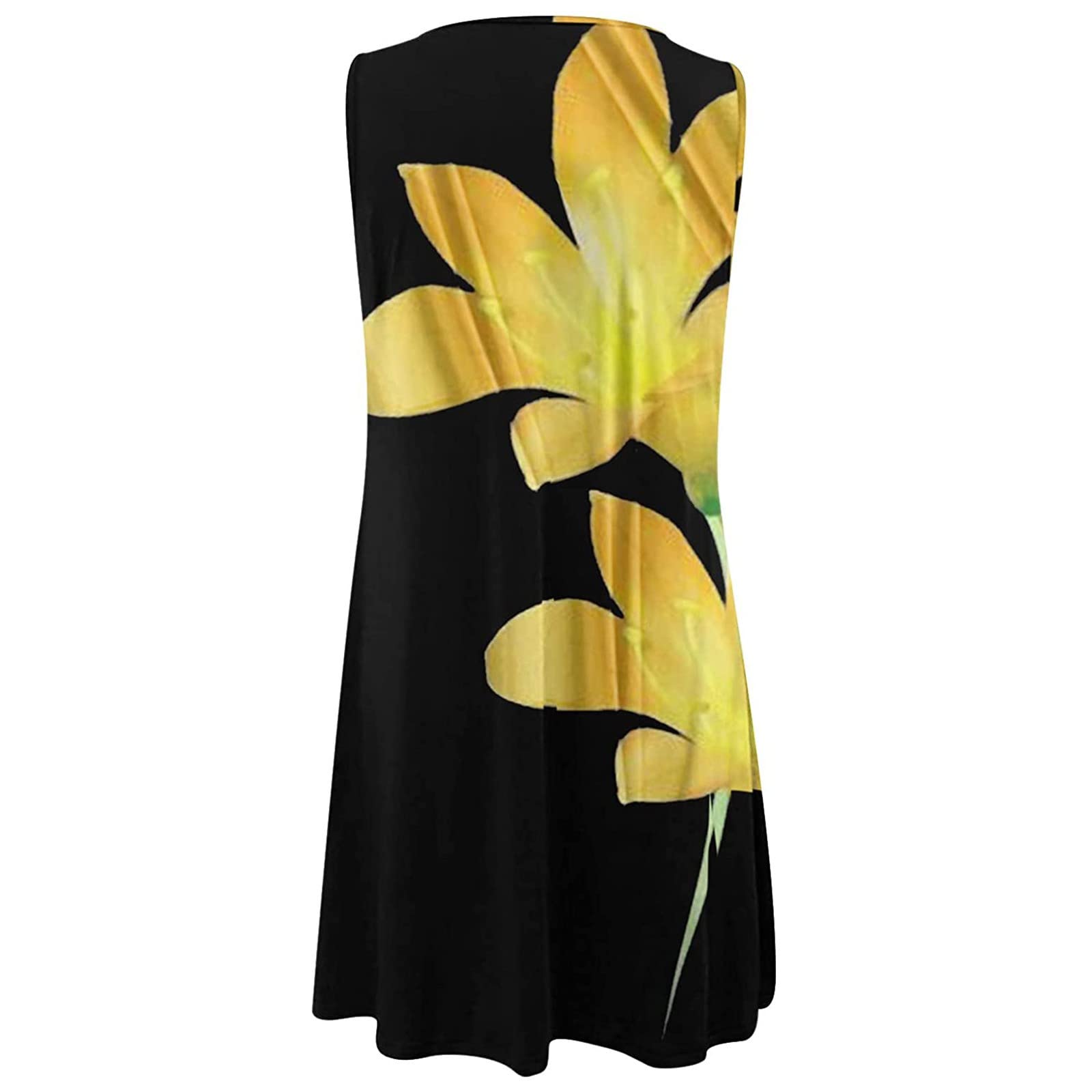 Women's Summer Dresses 2022 - Floral Printed Casual Sleeveless Tank Dress with Hollow Out Design (Sizes S-2XL) | Perfect for Beach Vacations, Outdoor Parties & Summer Date Nights