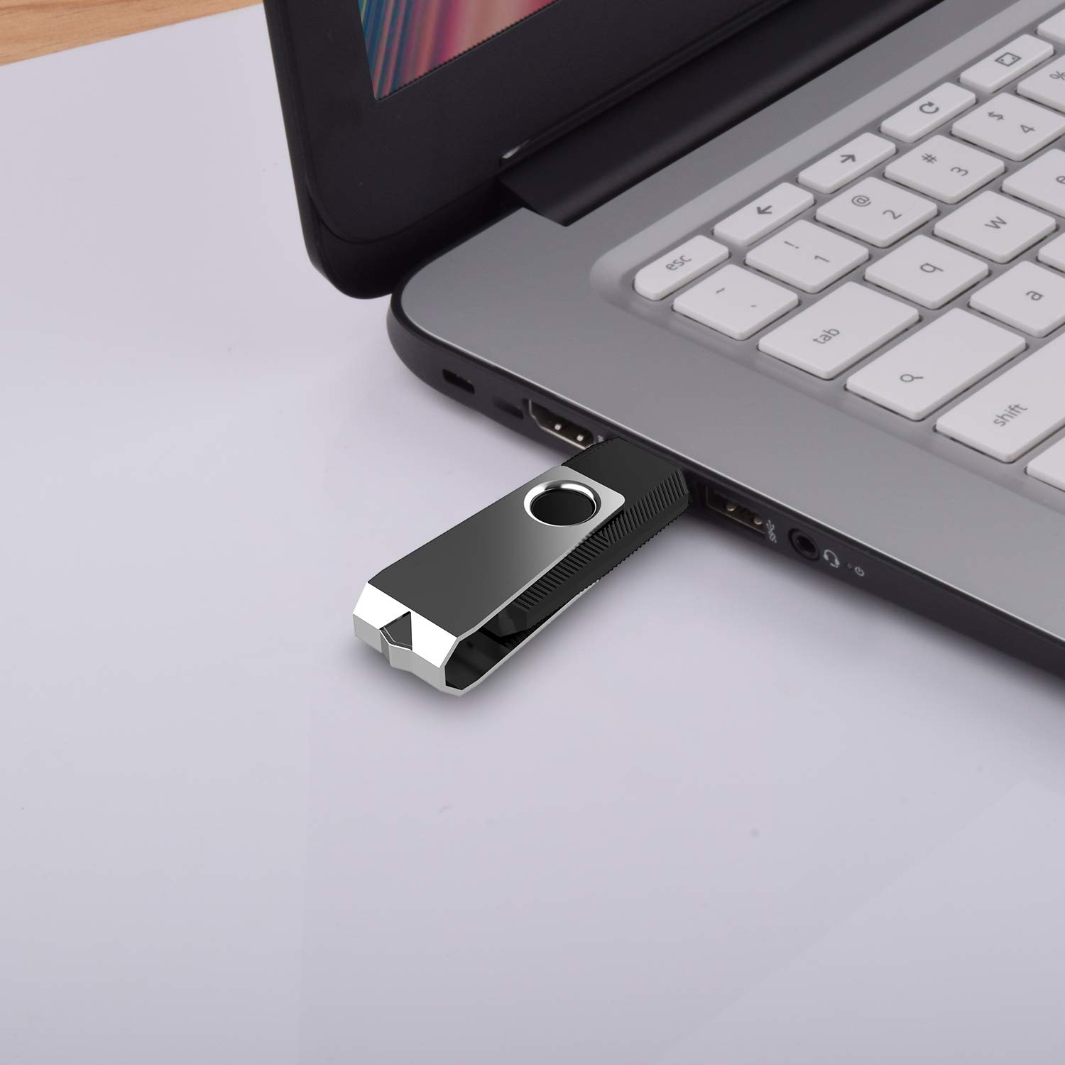 KEXIN 100 Pack 128MB USB Flash Drives Bulk - USB 2.0 Swivel Thumb Drives for Data Storage, File Transfer, School, Office & Business Use